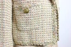 Vintage 94 Chanel Gold Tweed Metallic Dress Suit