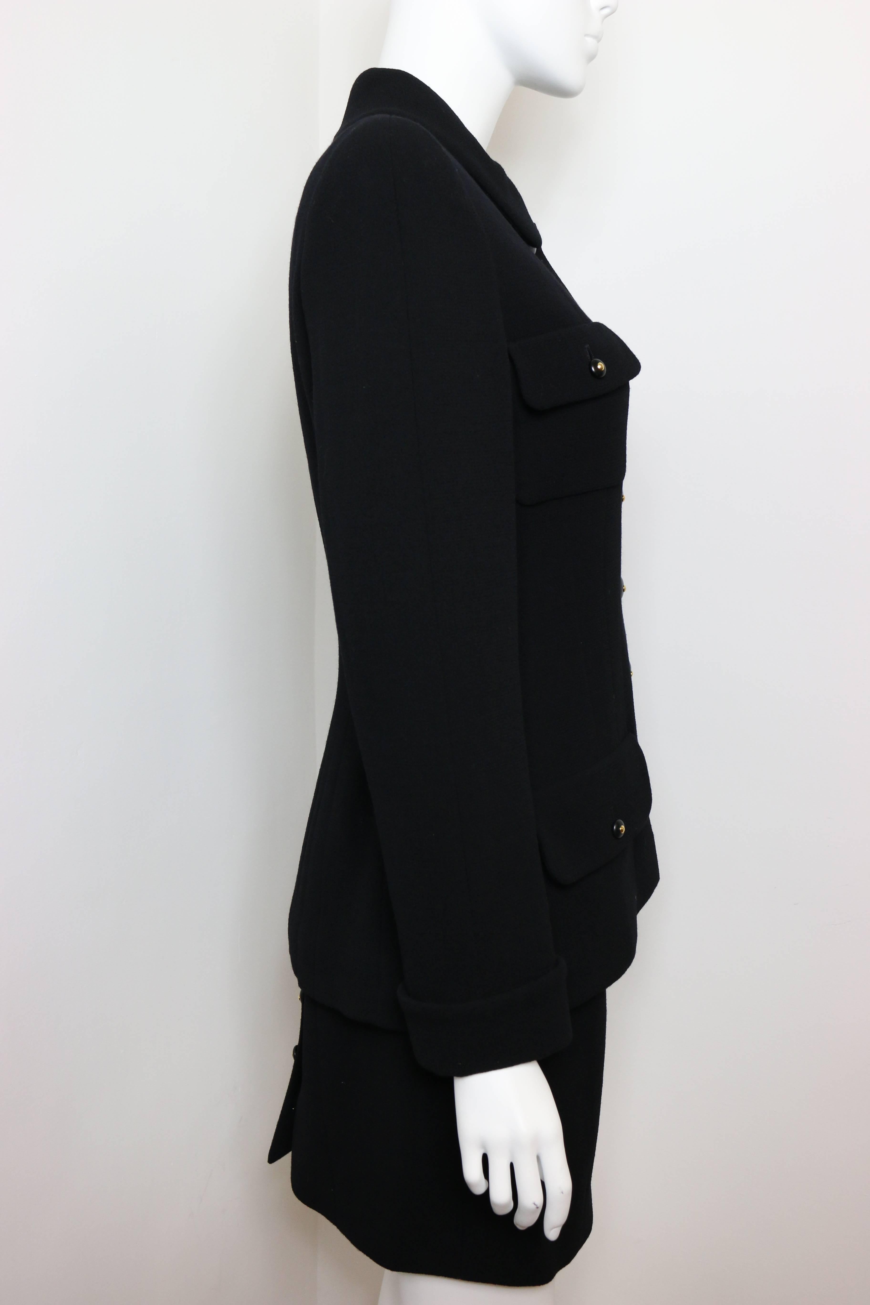 Women's Chanel Black Wool Suit