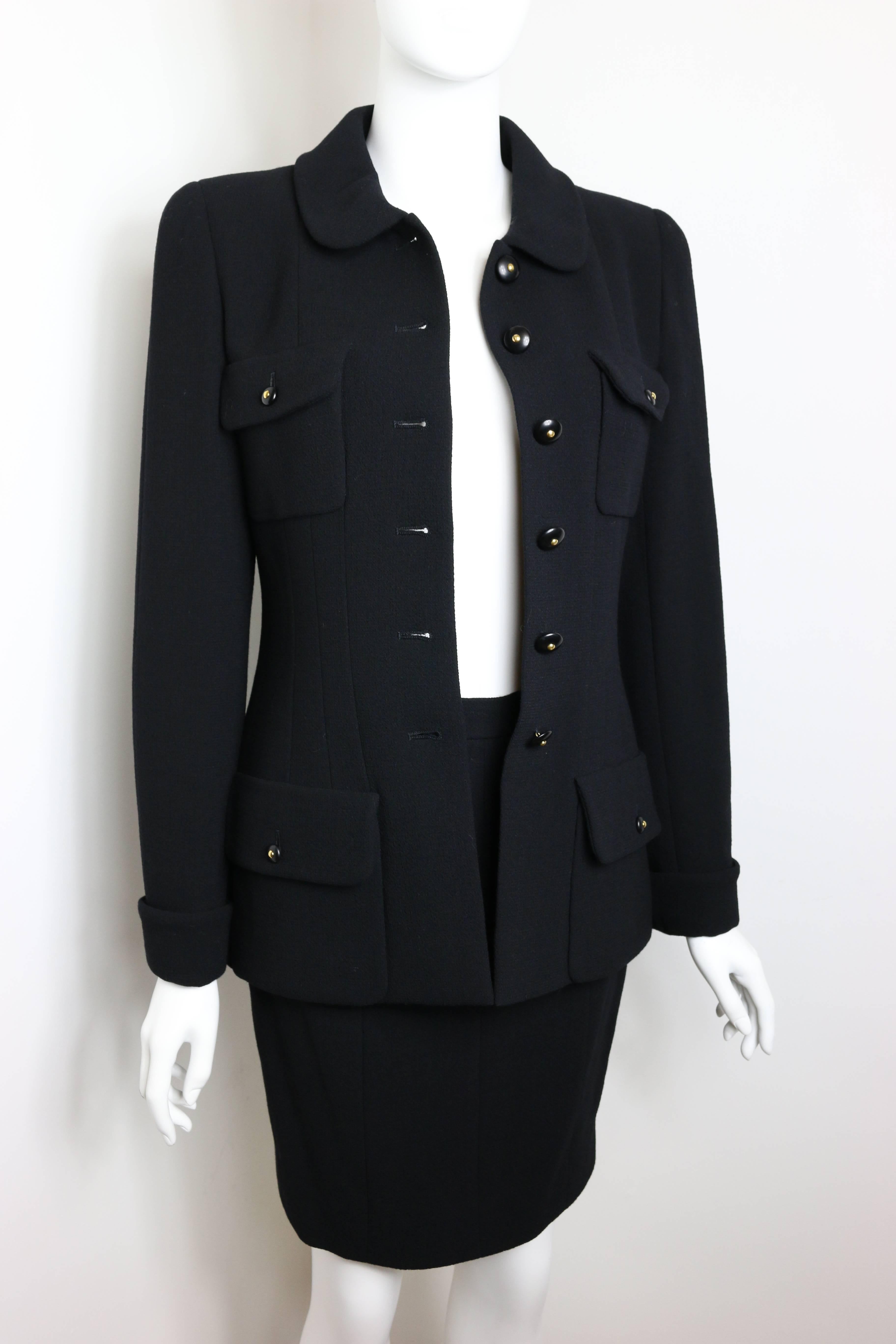 Chanel Black Wool Suit 4