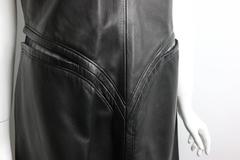 Gianni Versace waist cut out black leather dress