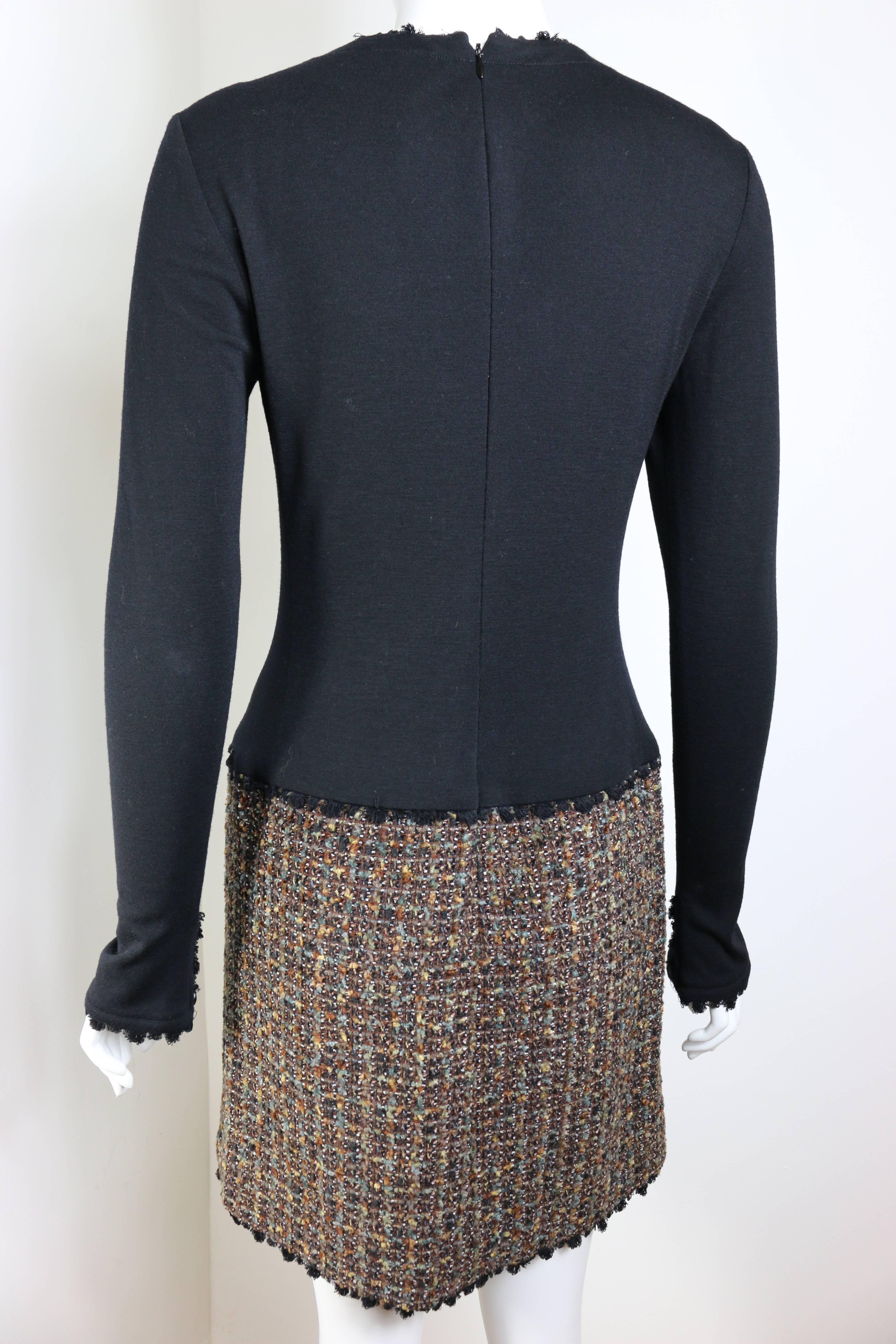 Fall 1994 Chanel Brown Wool Tweed Long Coat and Dress  1