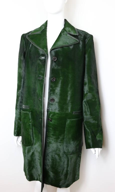 Prada Green Pony Leather Coat at 1stDibs | prada green leather jacket,  green leather prada jacket, green prada leather jacket