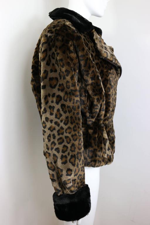 Vintage 90s Nina Ricci Animal Leopard-Print Faux Fur Coat For Sale at ...