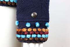 Chanel Navy Paris Chenille Pom Bouclé Jacket