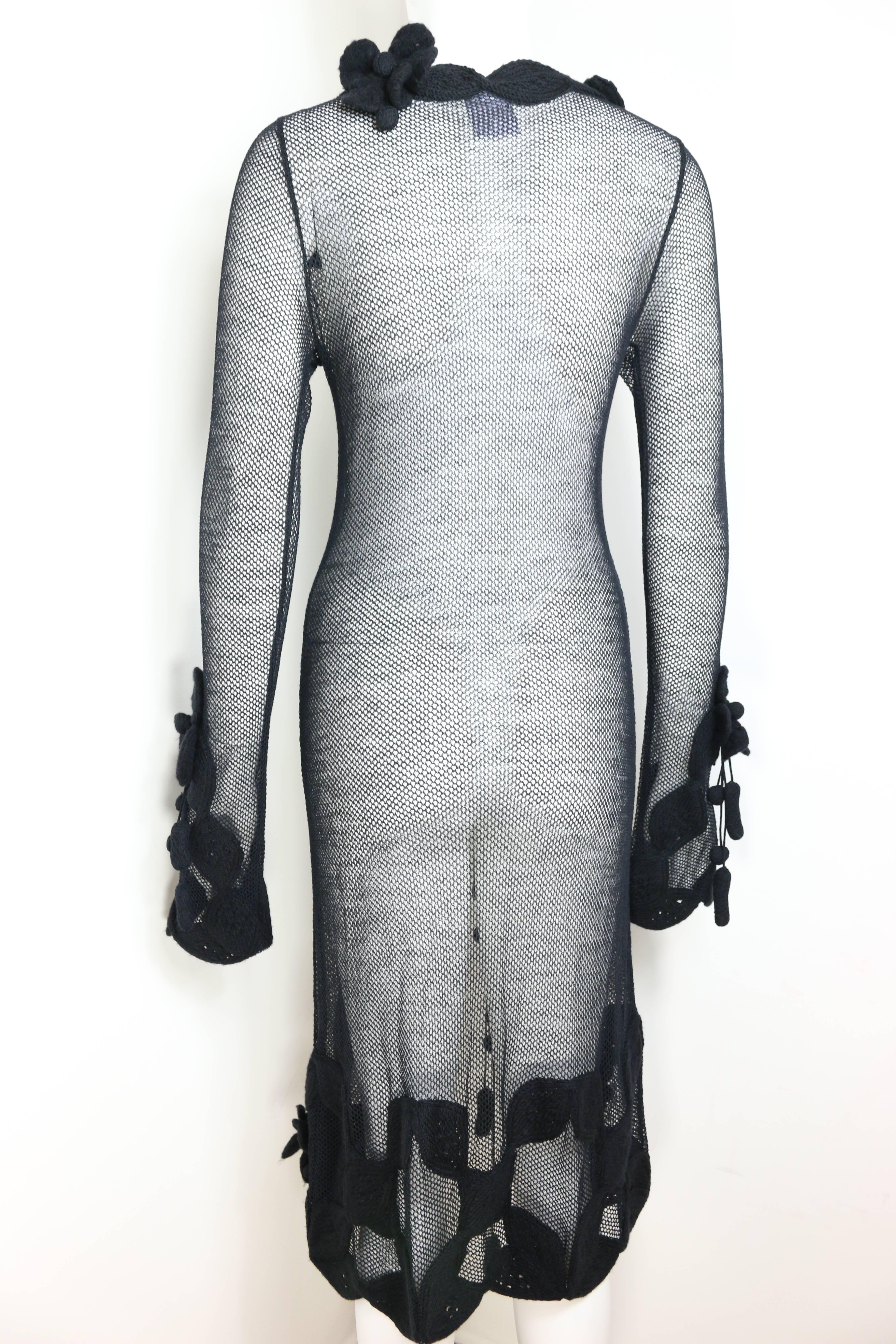 Women's Fall 2007 Chanel Black Wool See Through Knitted Dress