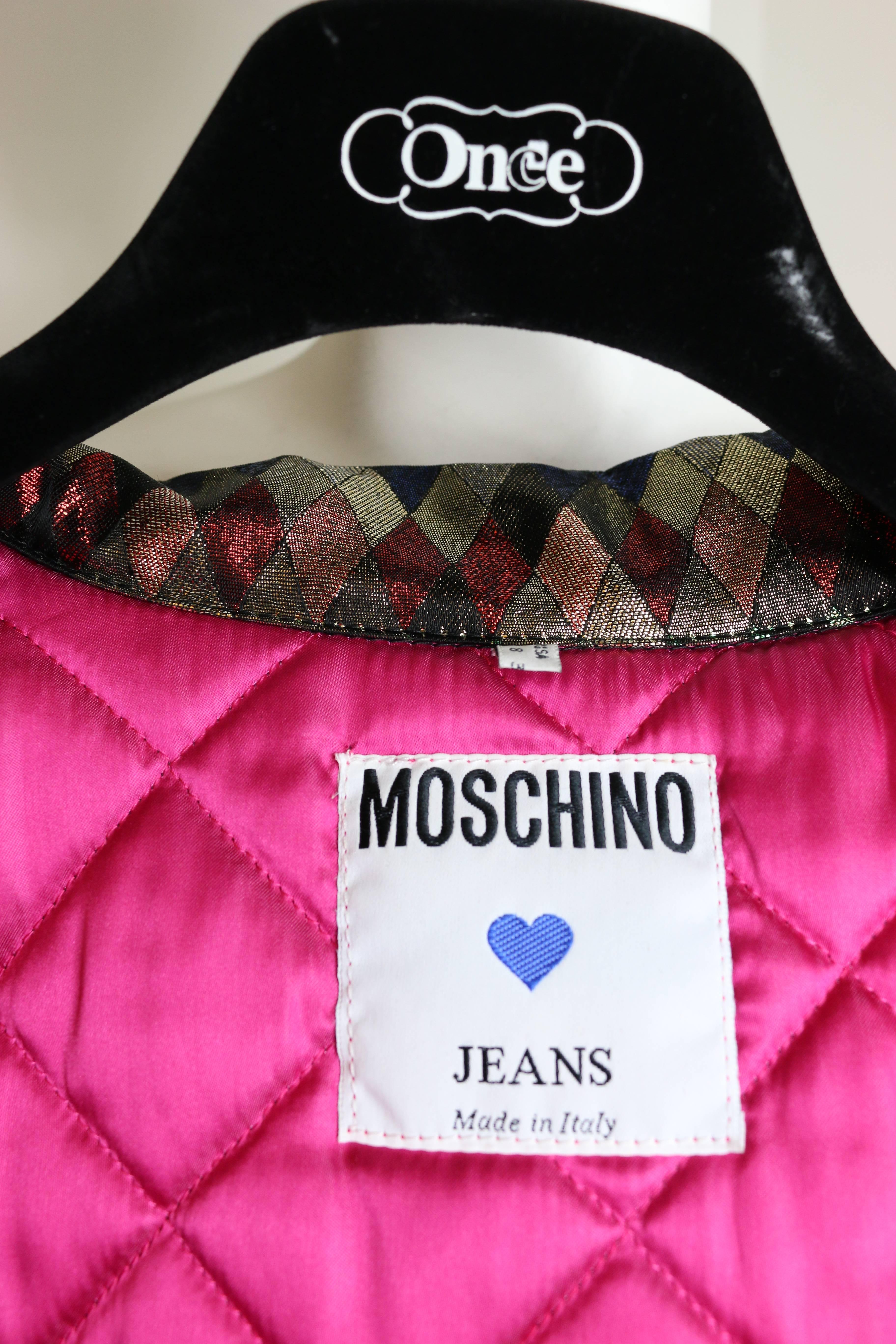 Women's Moschino Jeans Colour Blocked Metallic And Sequinned Jacket 