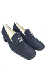 Chanel Black Silk Mary Jane Shoes