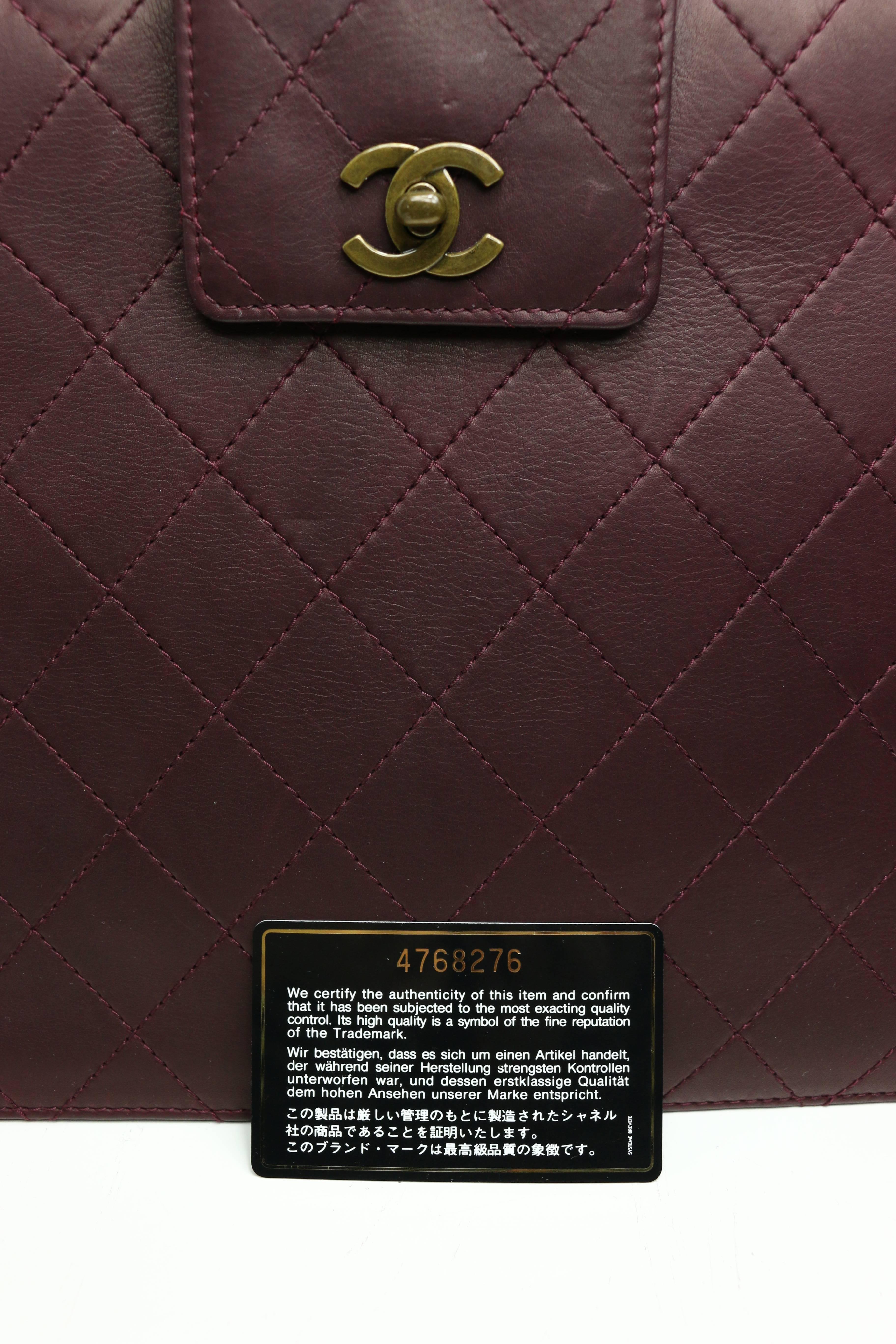 Black Chanel Burgundy Quilted Leather Flap Bag 