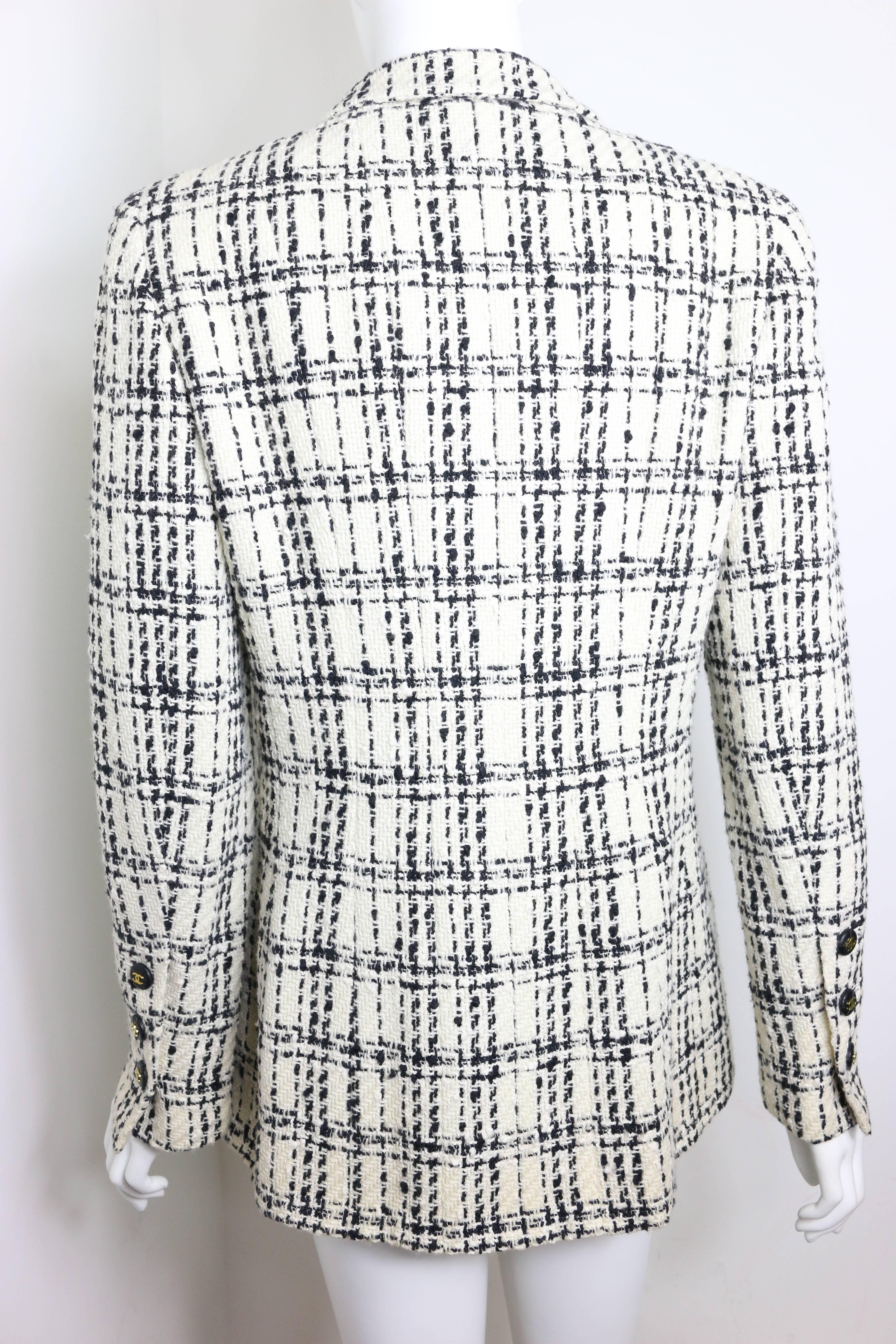 pink and white checkered chanel jacket