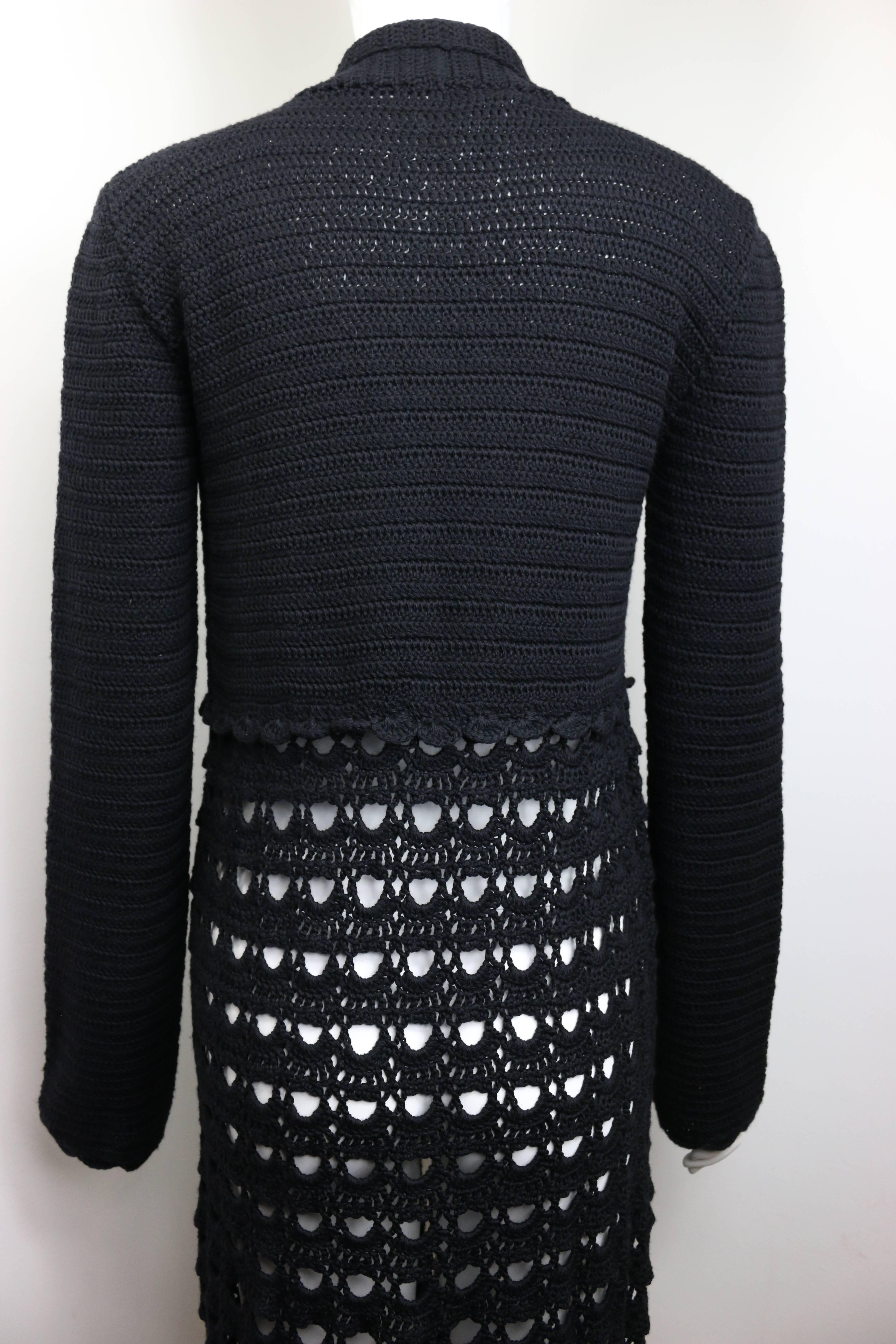 Women's or Men's Dolce & Gabbana Black Wool Knitted Long Coat 