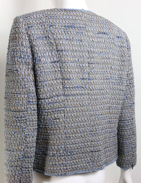 Chanel Denim Tweed 3/4 Sleeves Jacket at 1stdibs