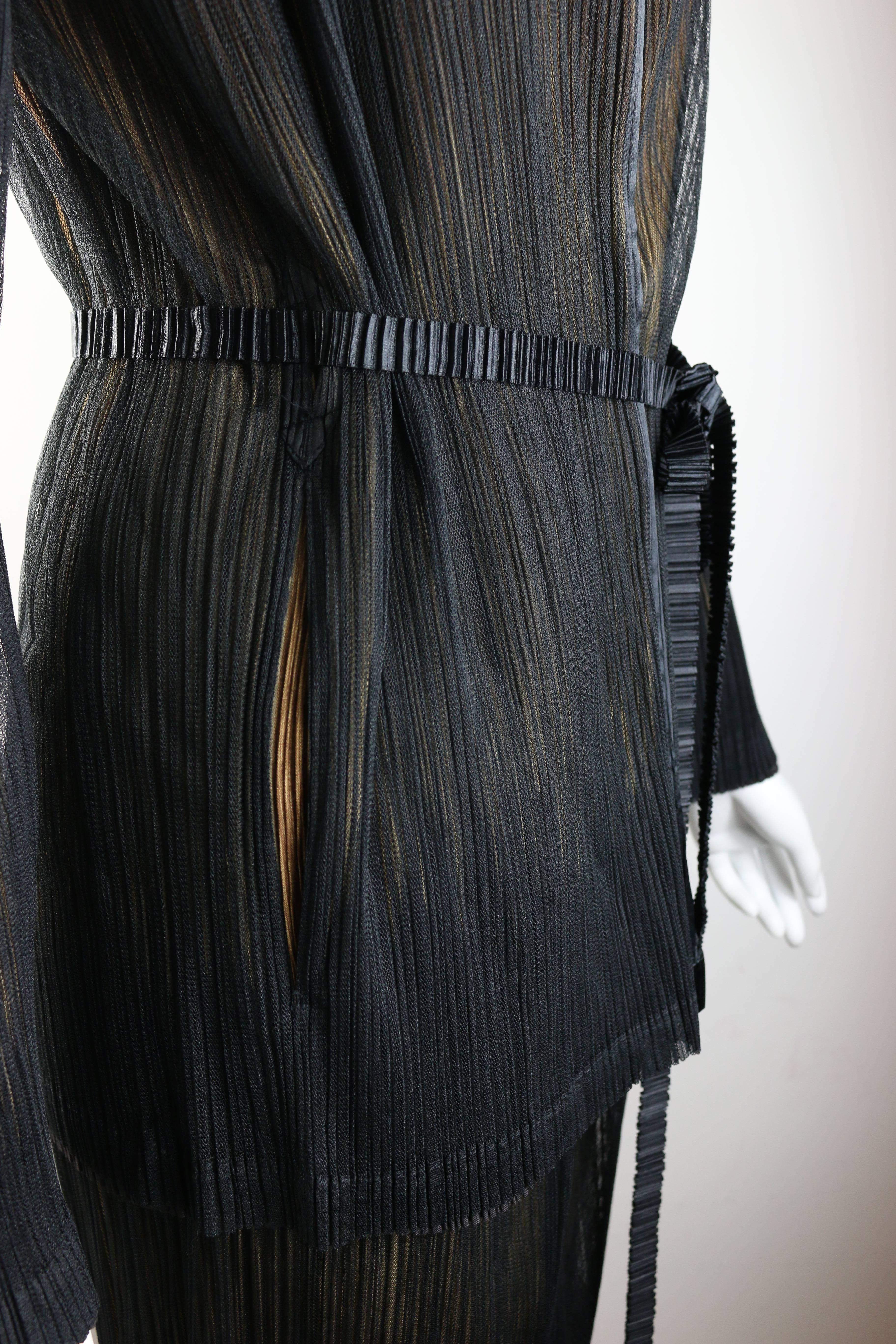 90s Issey Miyake Double Layers Mesh/Pleated Jacket and Skirt Set In New Condition For Sale In Sheung Wan, HK