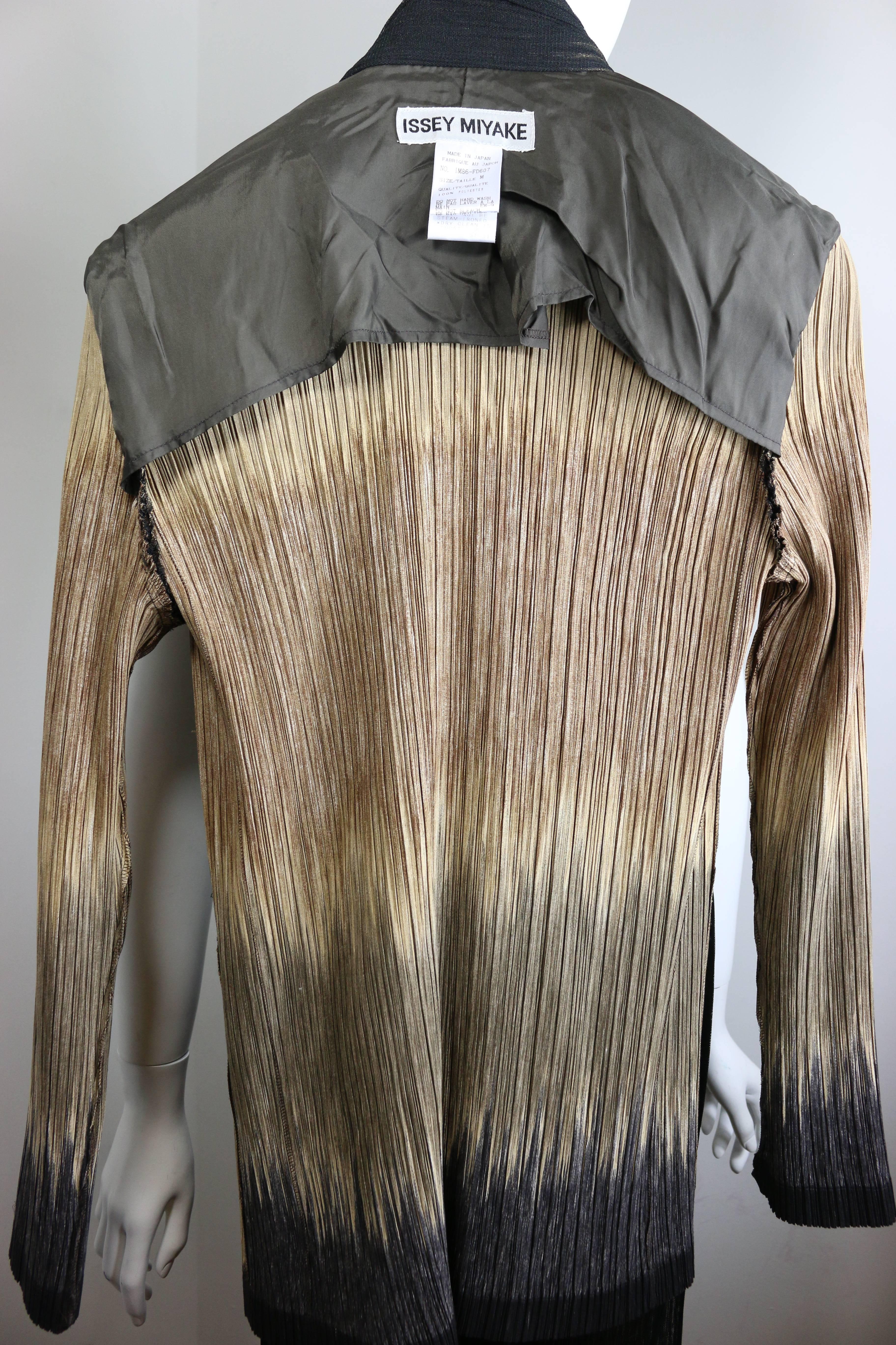 90s Issey Miyake Double Layers Mesh/Pleated Jacket and Skirt Set For Sale 4