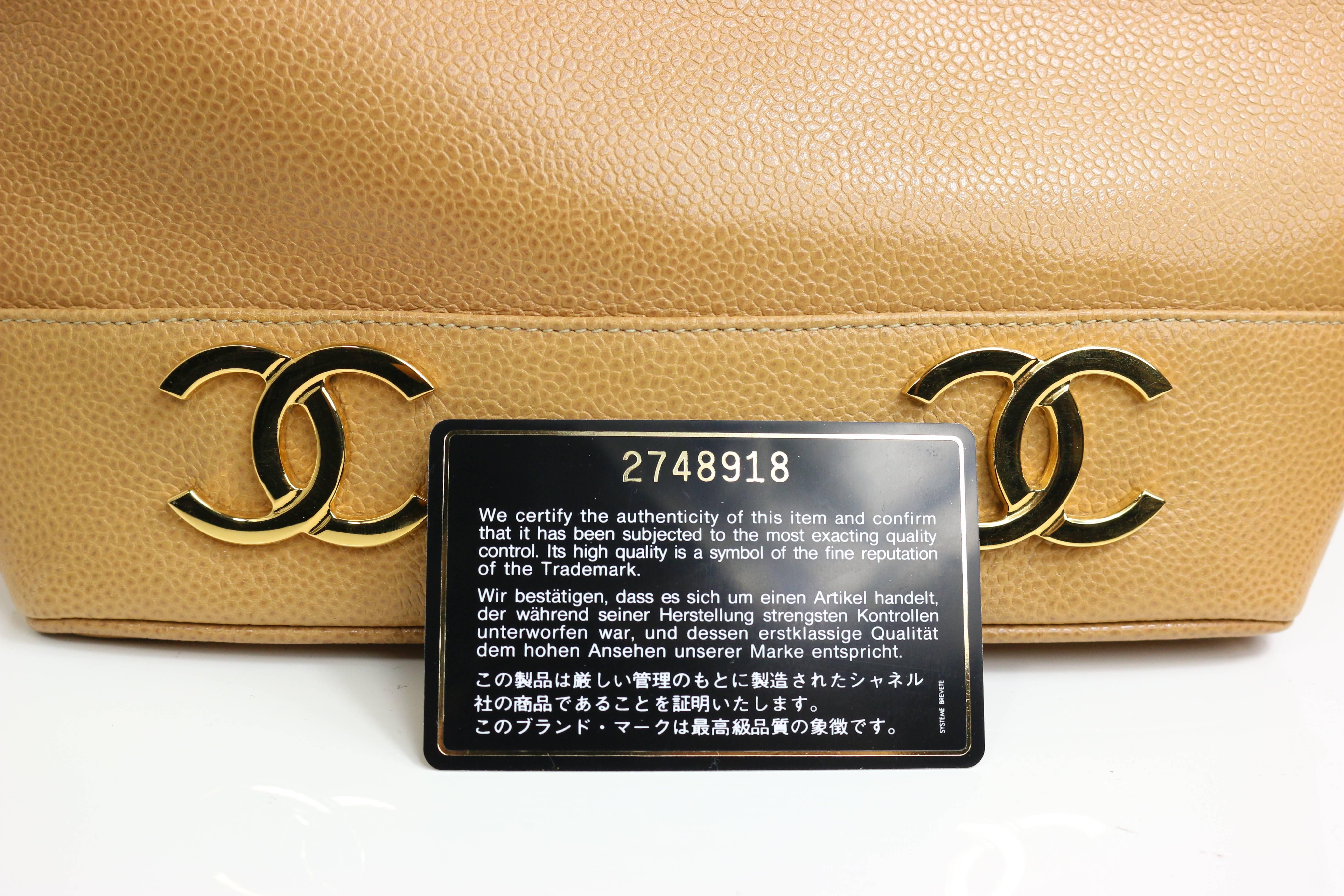 Chanel Camel Caviar Single Sling Shoulder Bag In Excellent Condition In Sheung Wan, HK