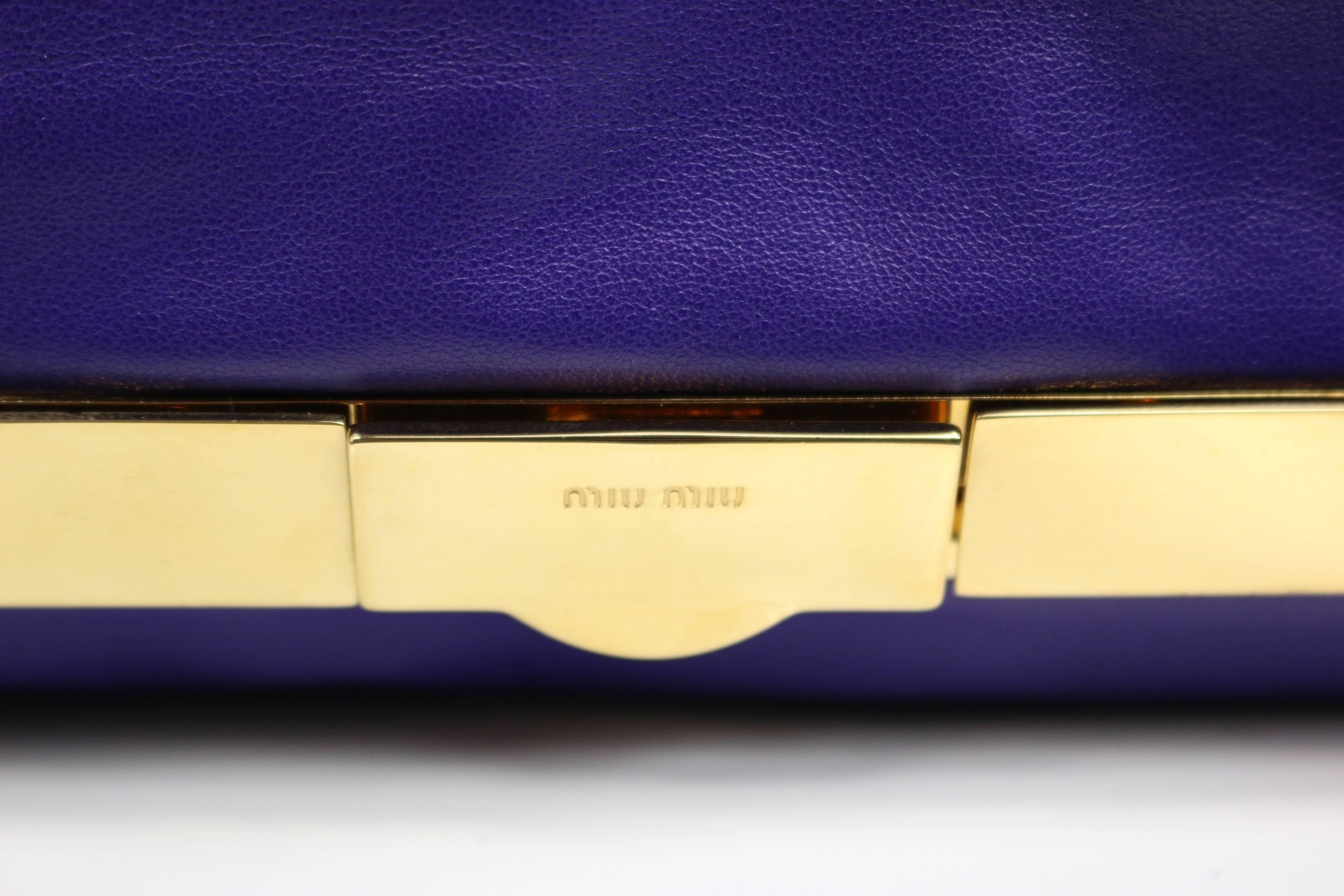 Miu Miu Purple Leather Handbag In Good Condition In Sheung Wan, HK