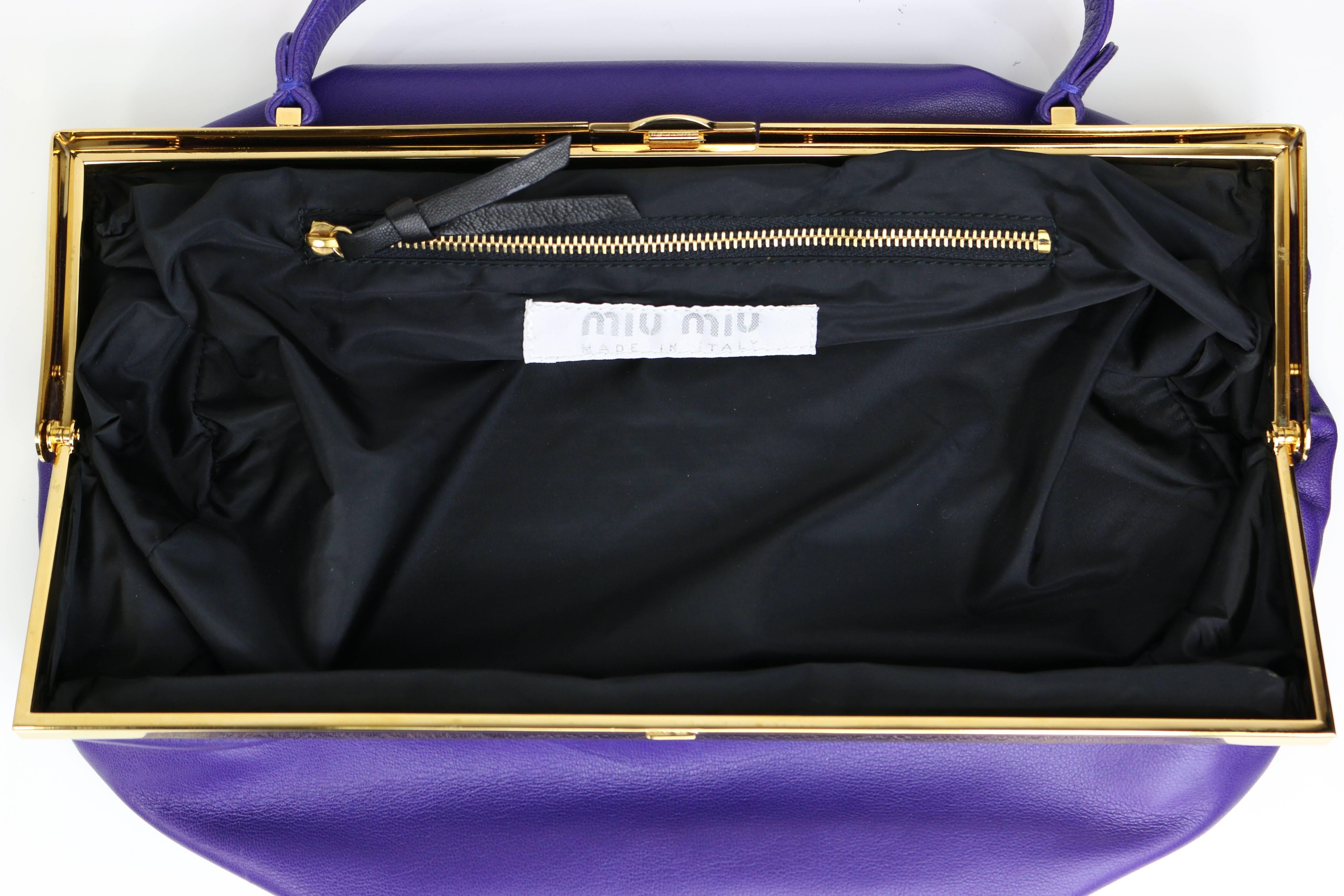 Women's Miu Miu Purple Leather Handbag