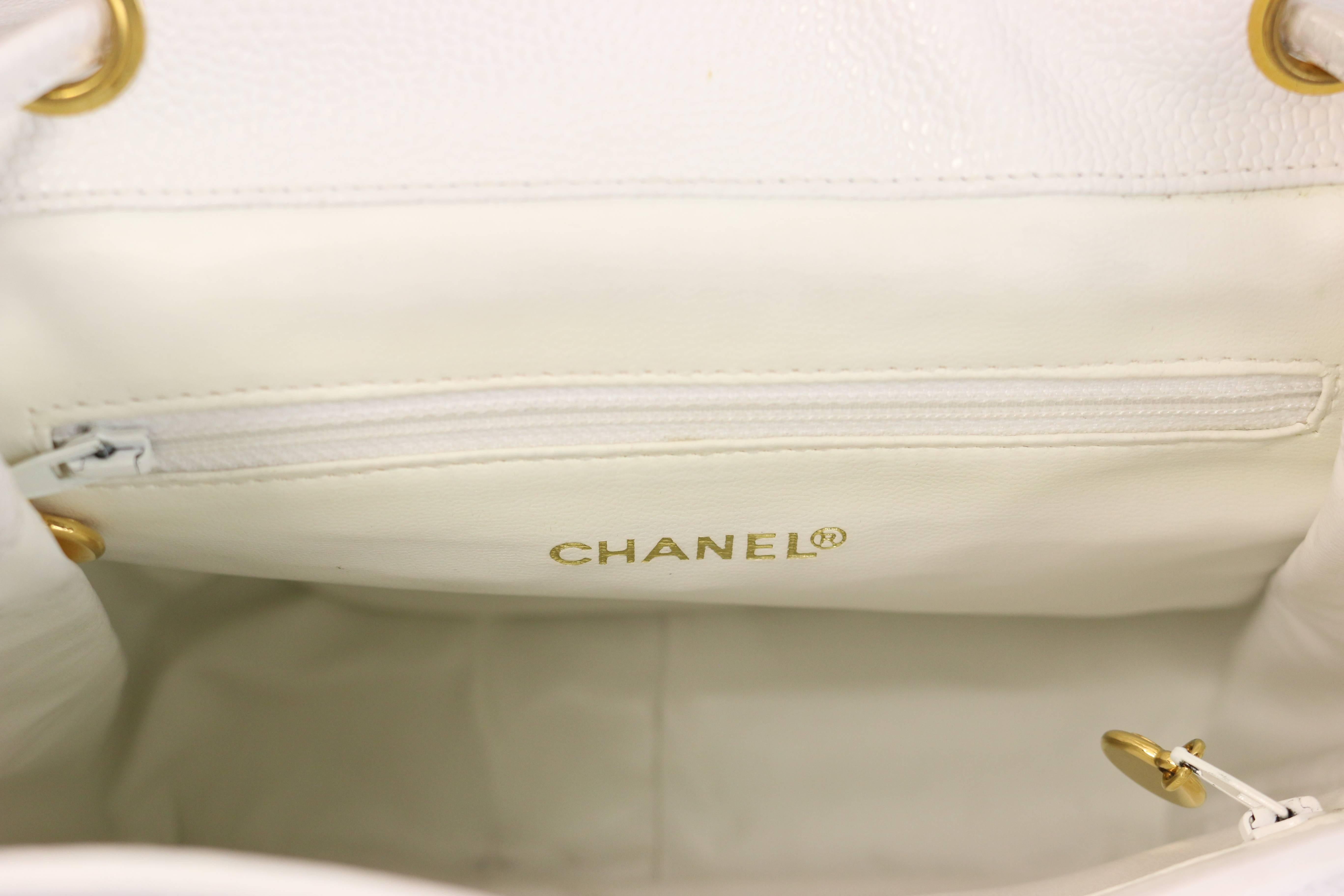 chanel backpack white