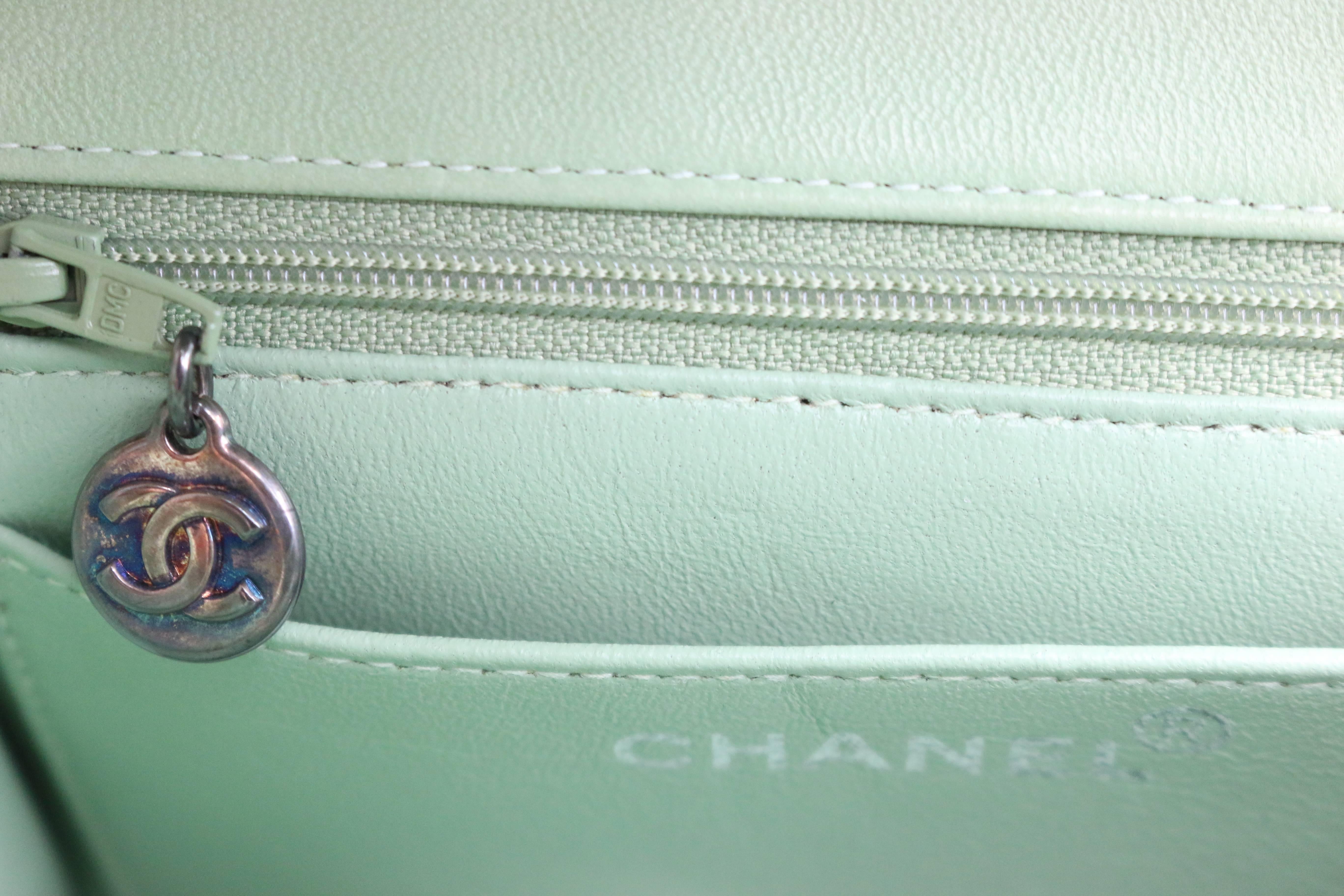 chanel mini green bag