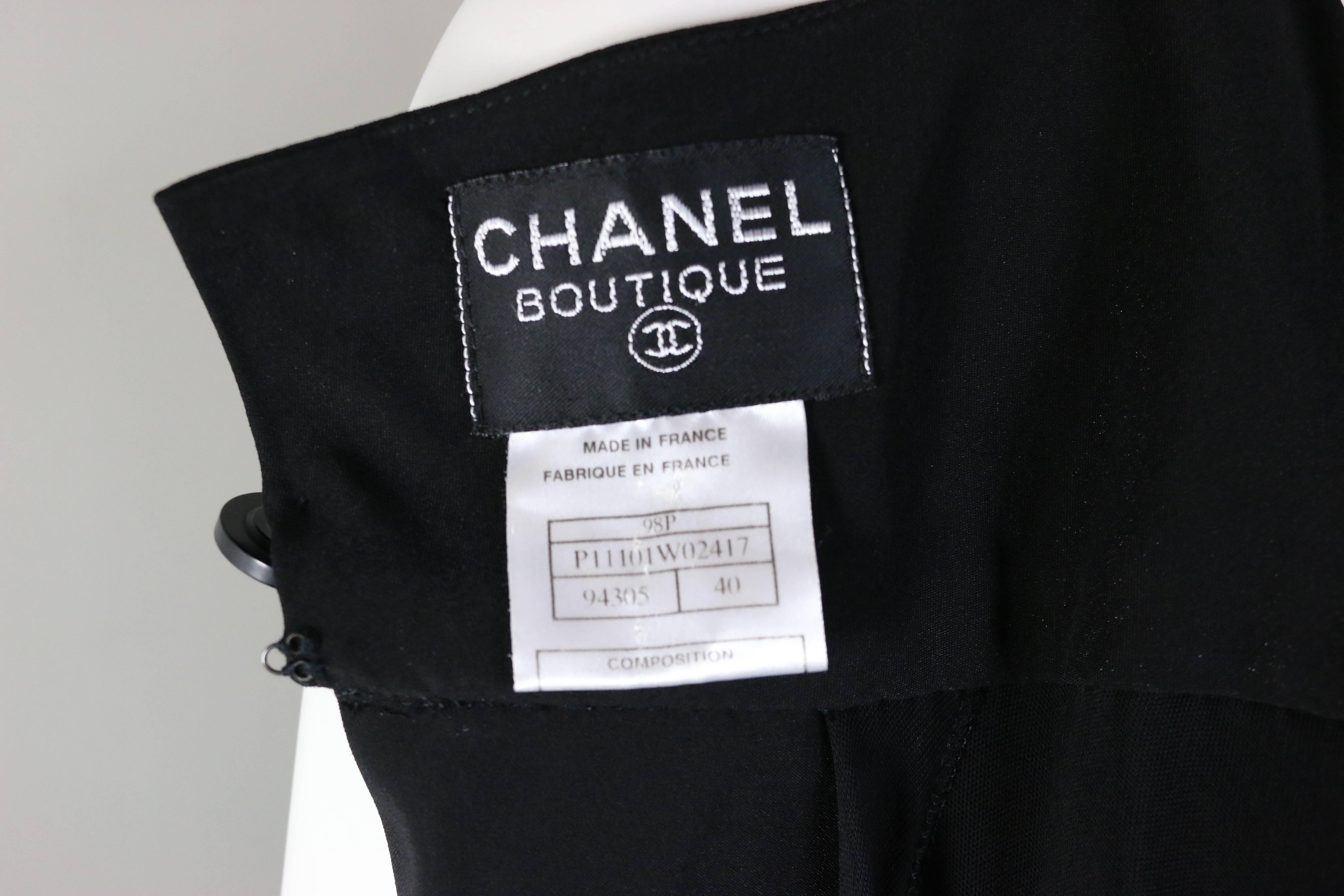 1998 Chanel Black A-Line Jersey Maxi Dress In Excellent Condition For Sale In Sheung Wan, HK