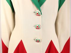 Moschino Cheap and Chic Colour Blocked Letter "M" Flare Jacket