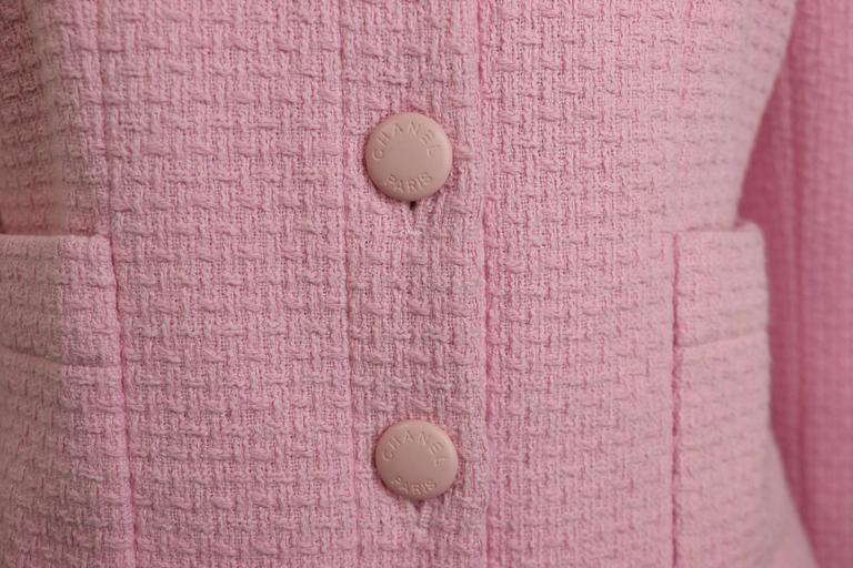 pink tweed boucle jacket