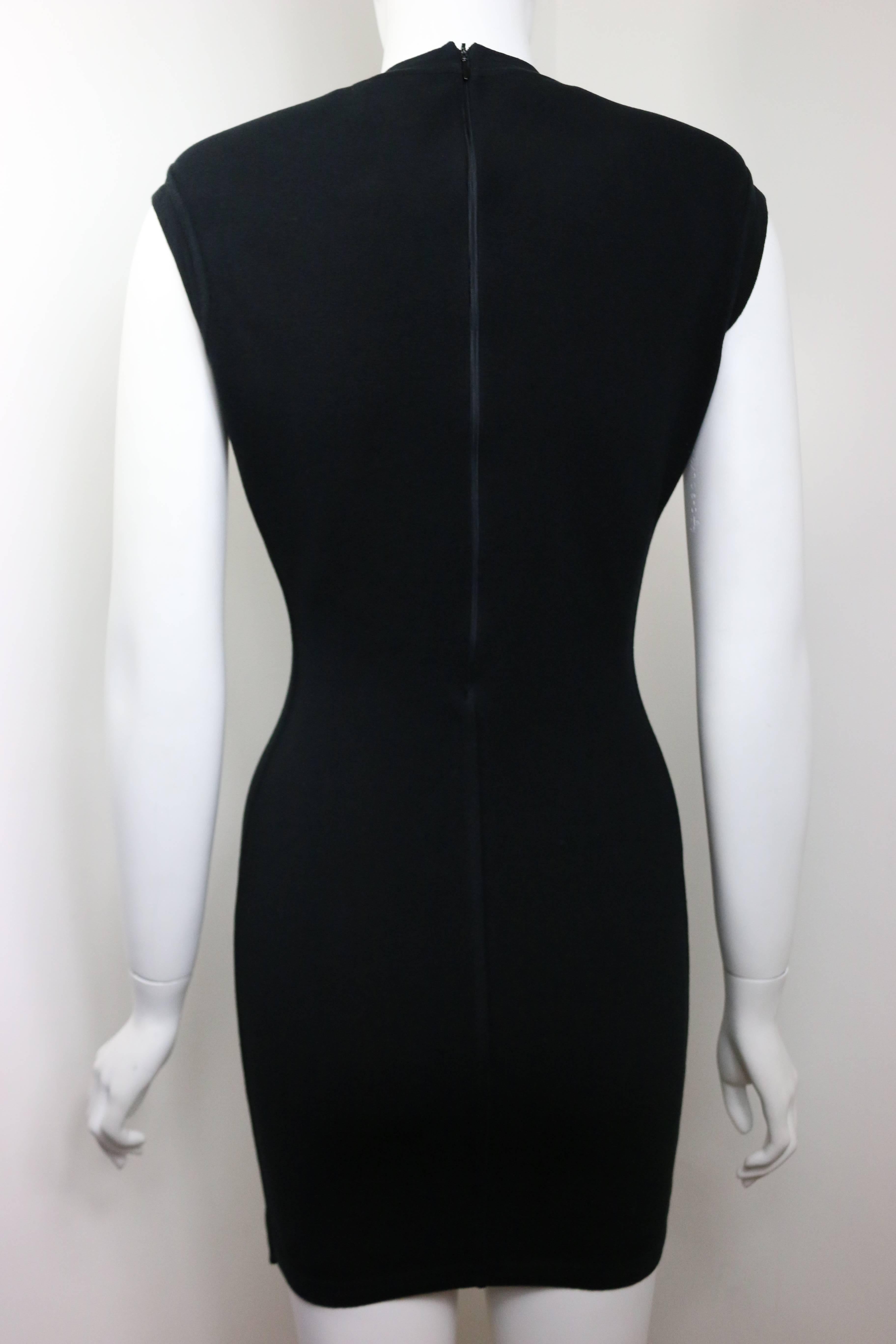 Nero Azzedine Alaia - Mini abito senza maniche in jersey nero Body Conscious in vendita