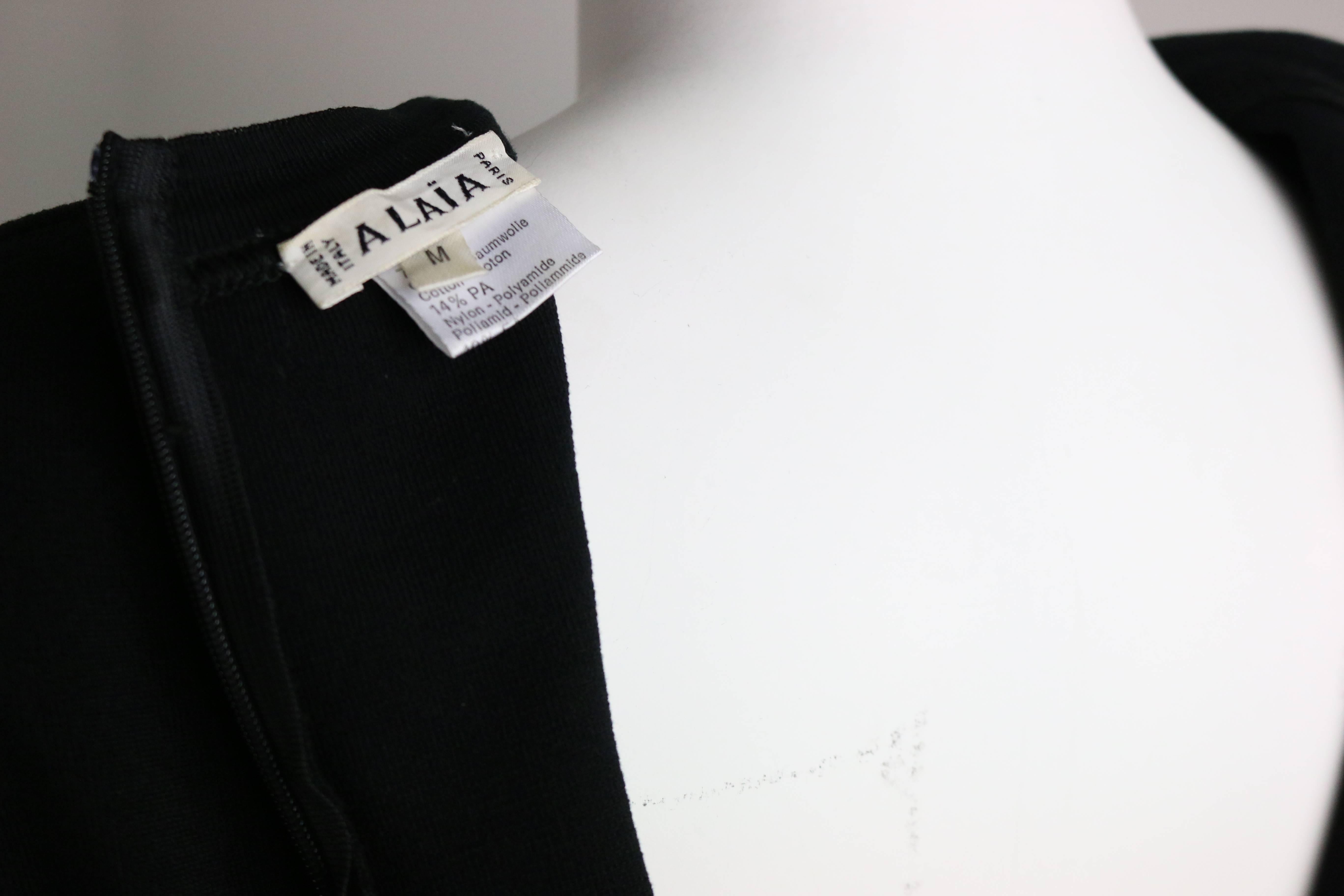 Donna Azzedine Alaia - Mini abito senza maniche in jersey nero Body Conscious in vendita