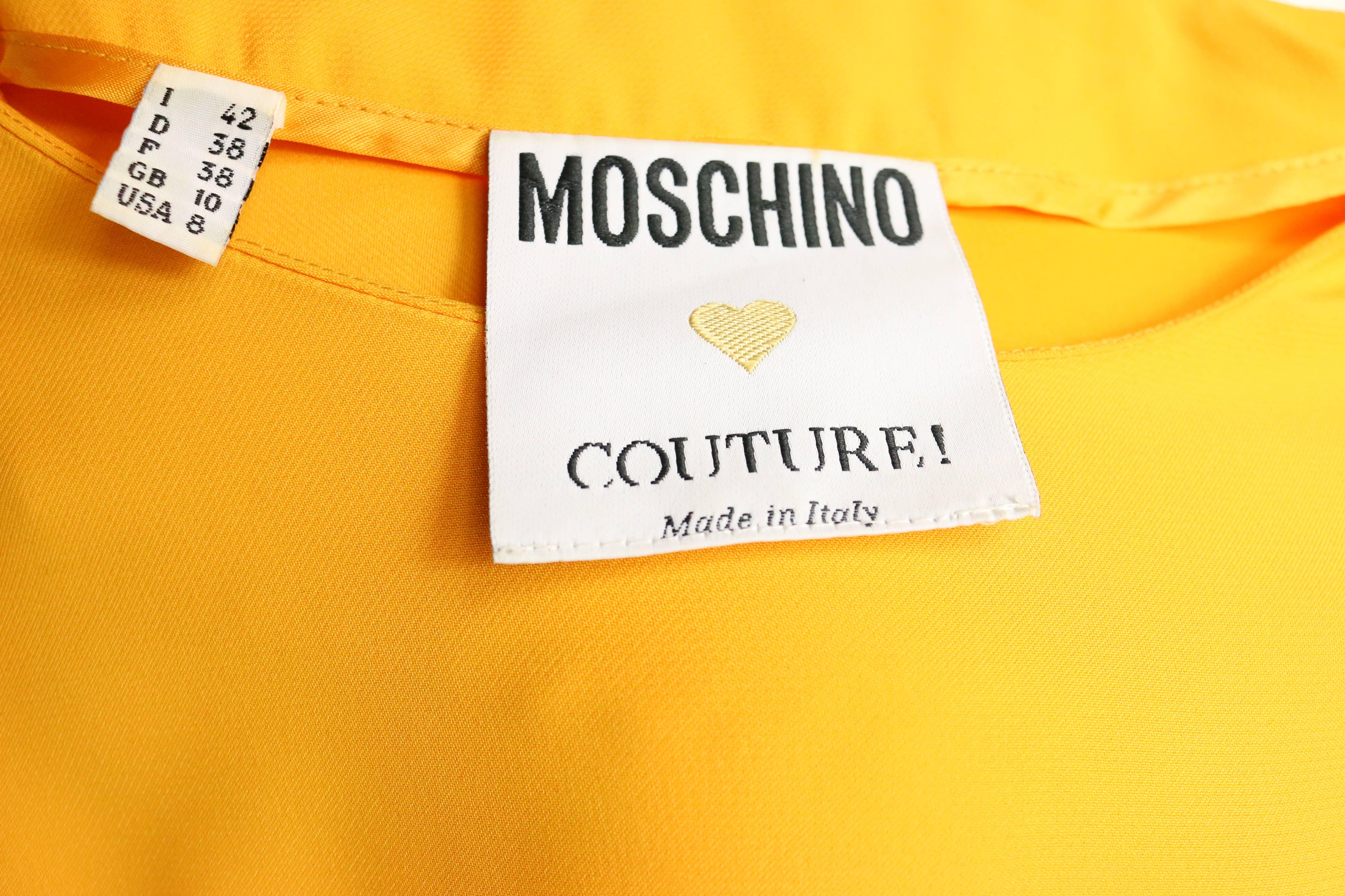 Moschino Couture Slogan „Fashion and Fashoff“ Langarmblusen mit Farbblockmuster im Zustand „Hervorragend“ im Angebot in Sheung Wan, HK