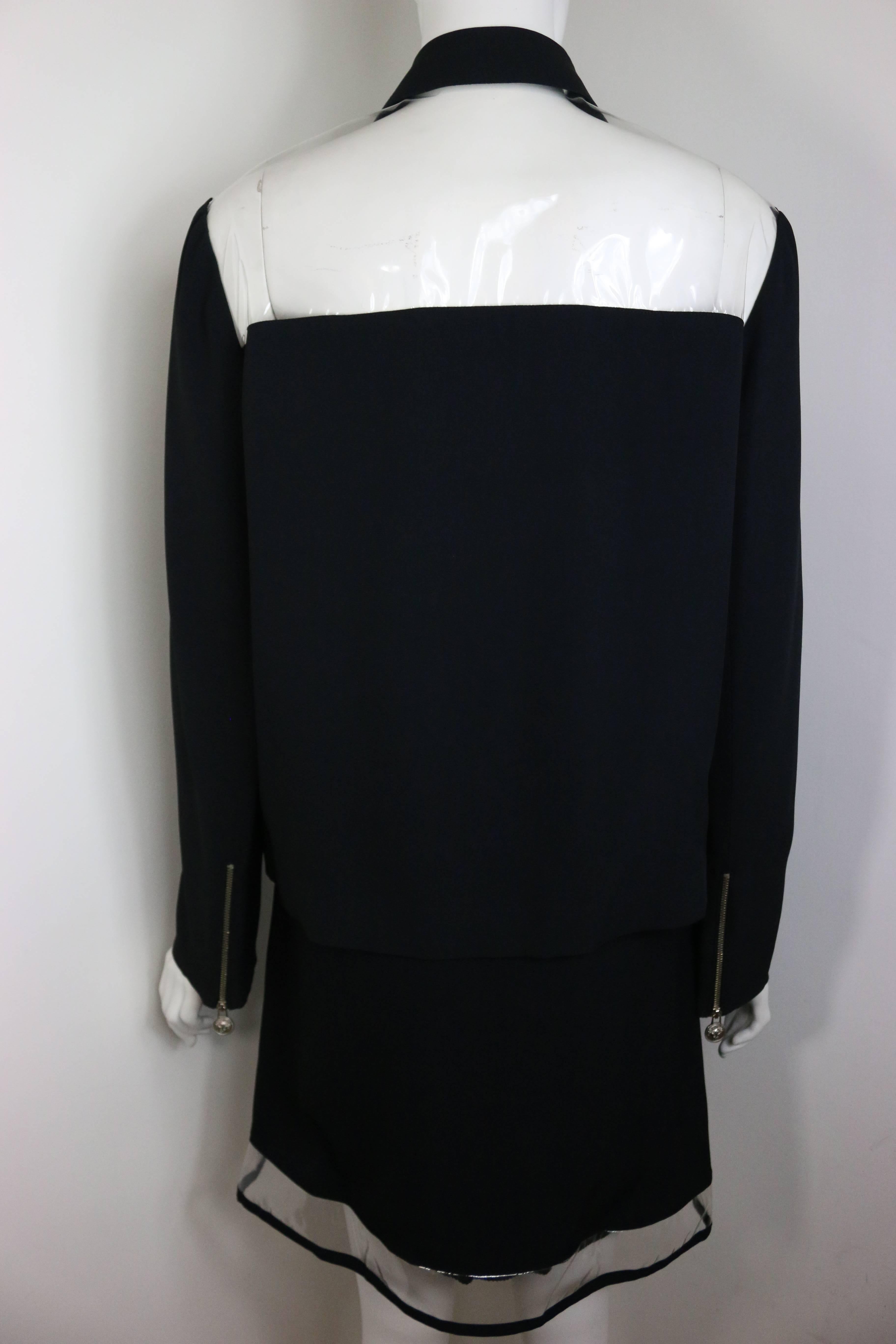 Versus By Gianni Versace - Ensemble veste et jupe en vinyle noir/transparent  Unisexe en vente