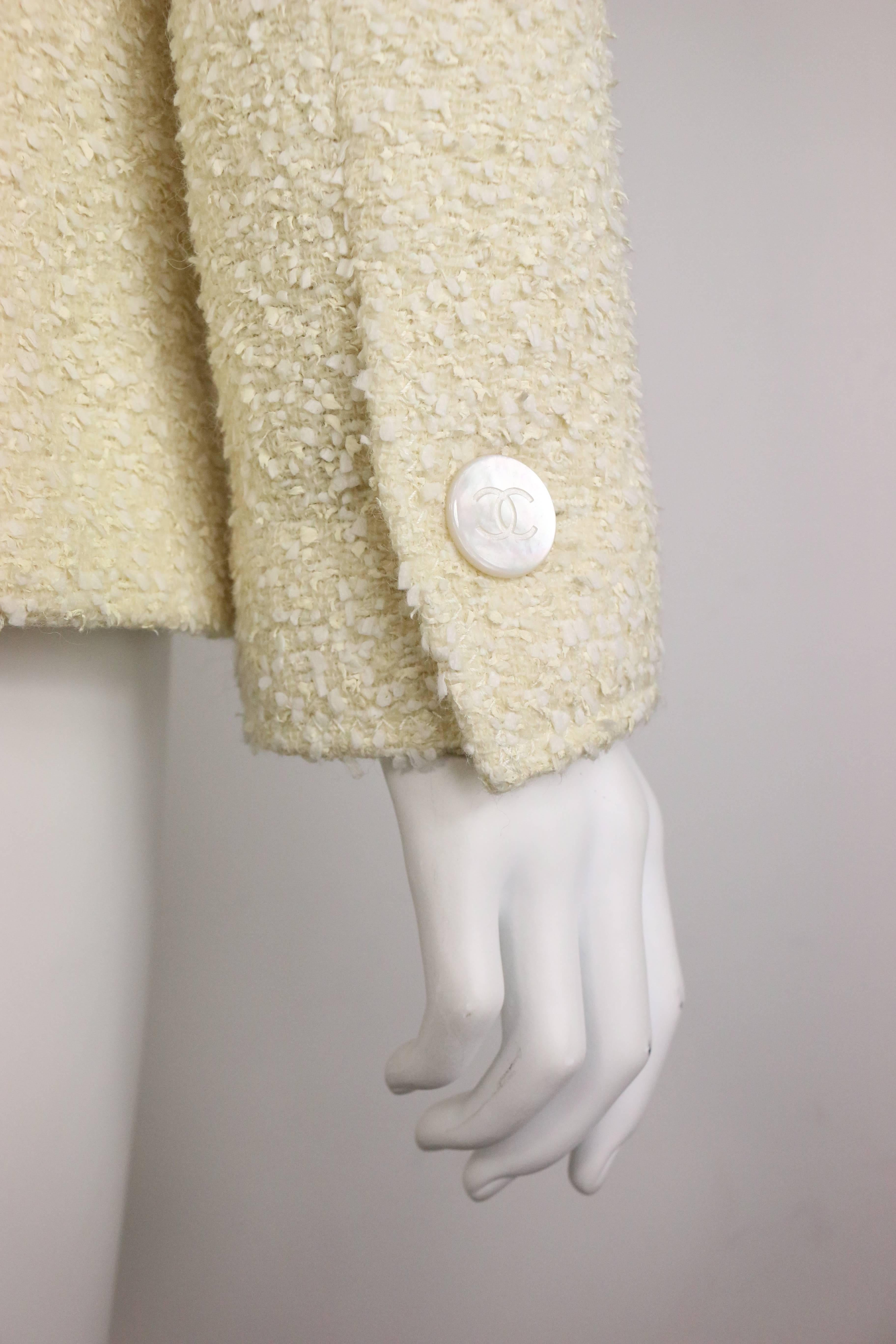 Women's Chanel Classic Ivory White Tweed Jacket