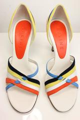 Celine Colour Blocked Straps Sandals Heels