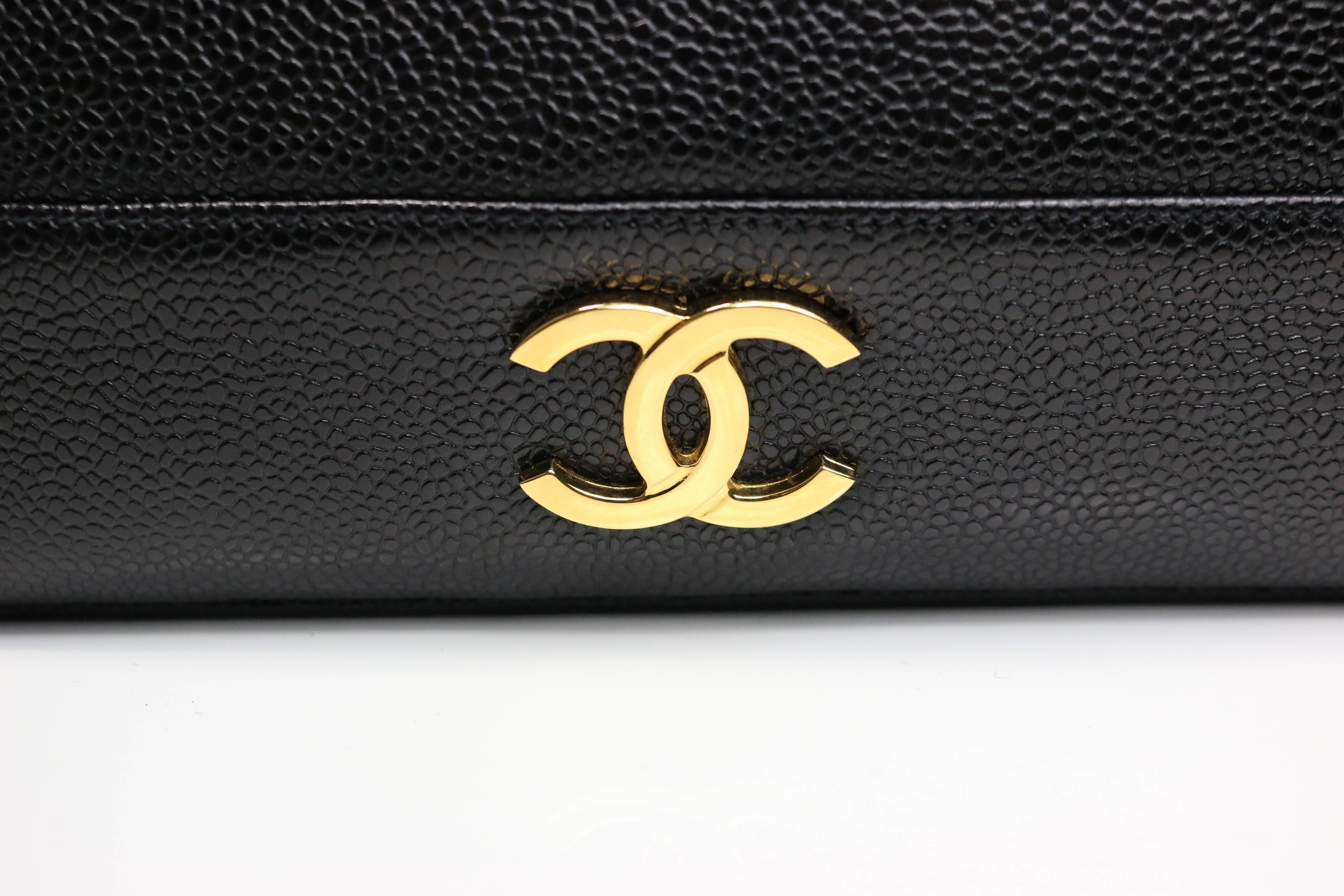 Women's Chanel Black Caviar Gold 