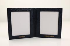 Hermes Blue Lizard Duo Folding Travel Picture Frame