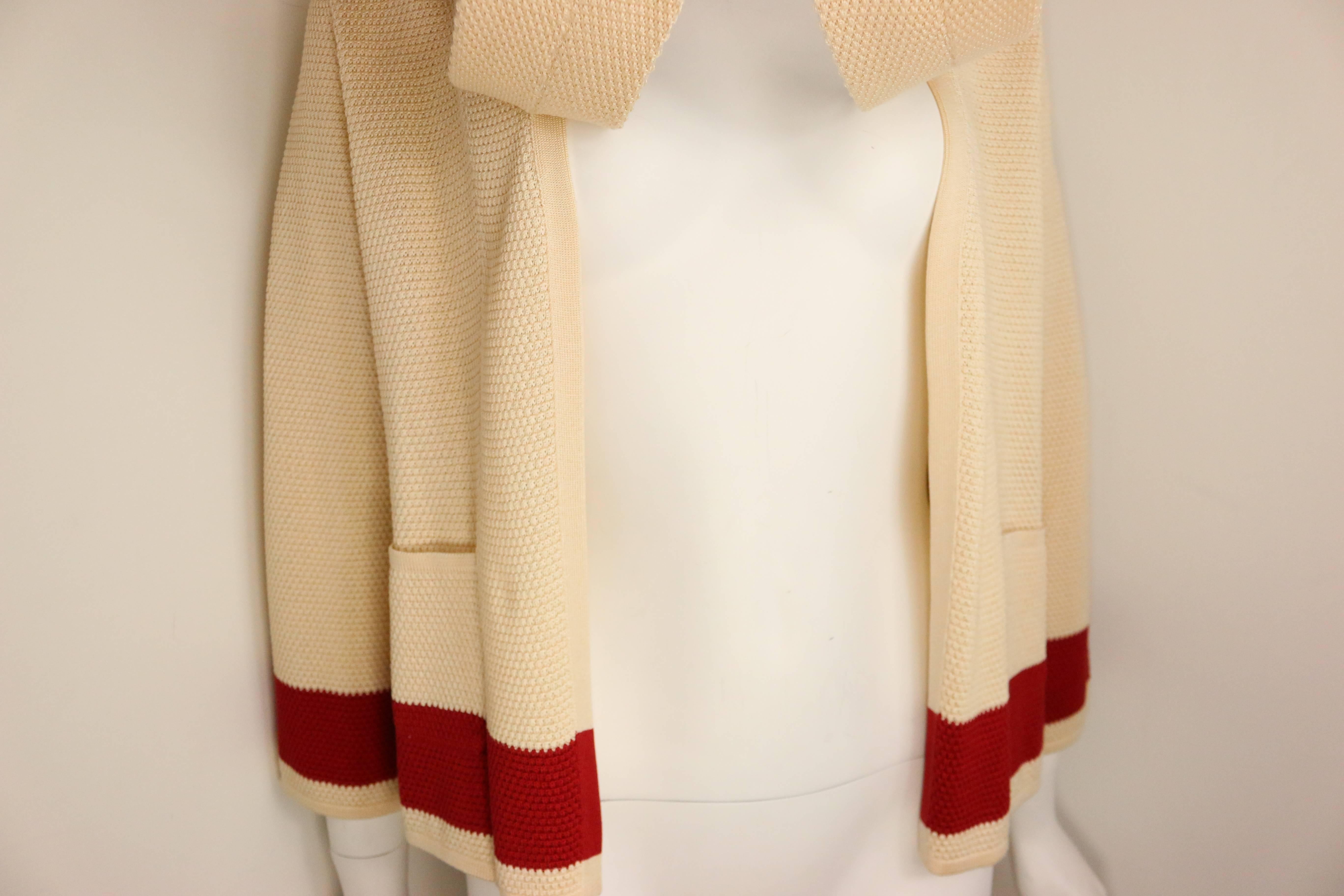 Chanel Beige Silk Three-Quarter Sleeve Cardigan In Excellent Condition In Sheung Wan, HK