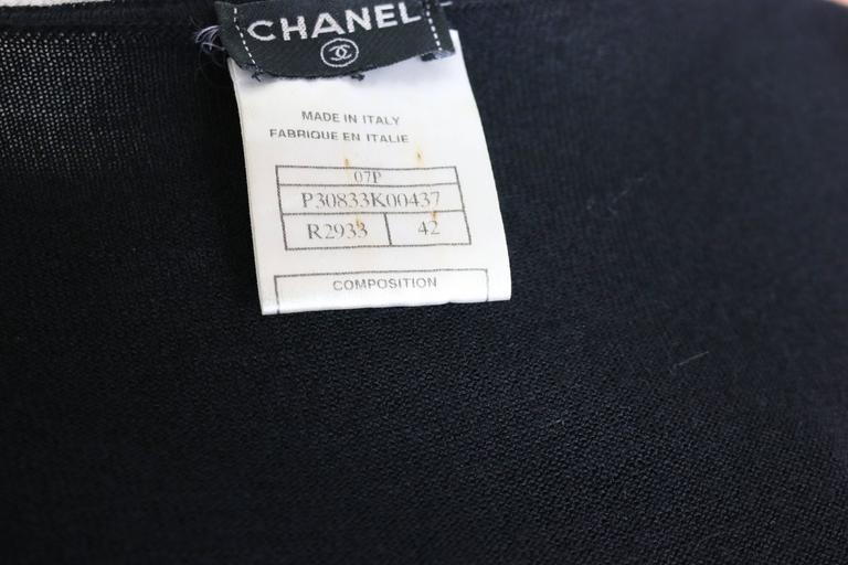 Chanel Black Cashmere Silk Bow And Chain Top For Sale at 1stDibs