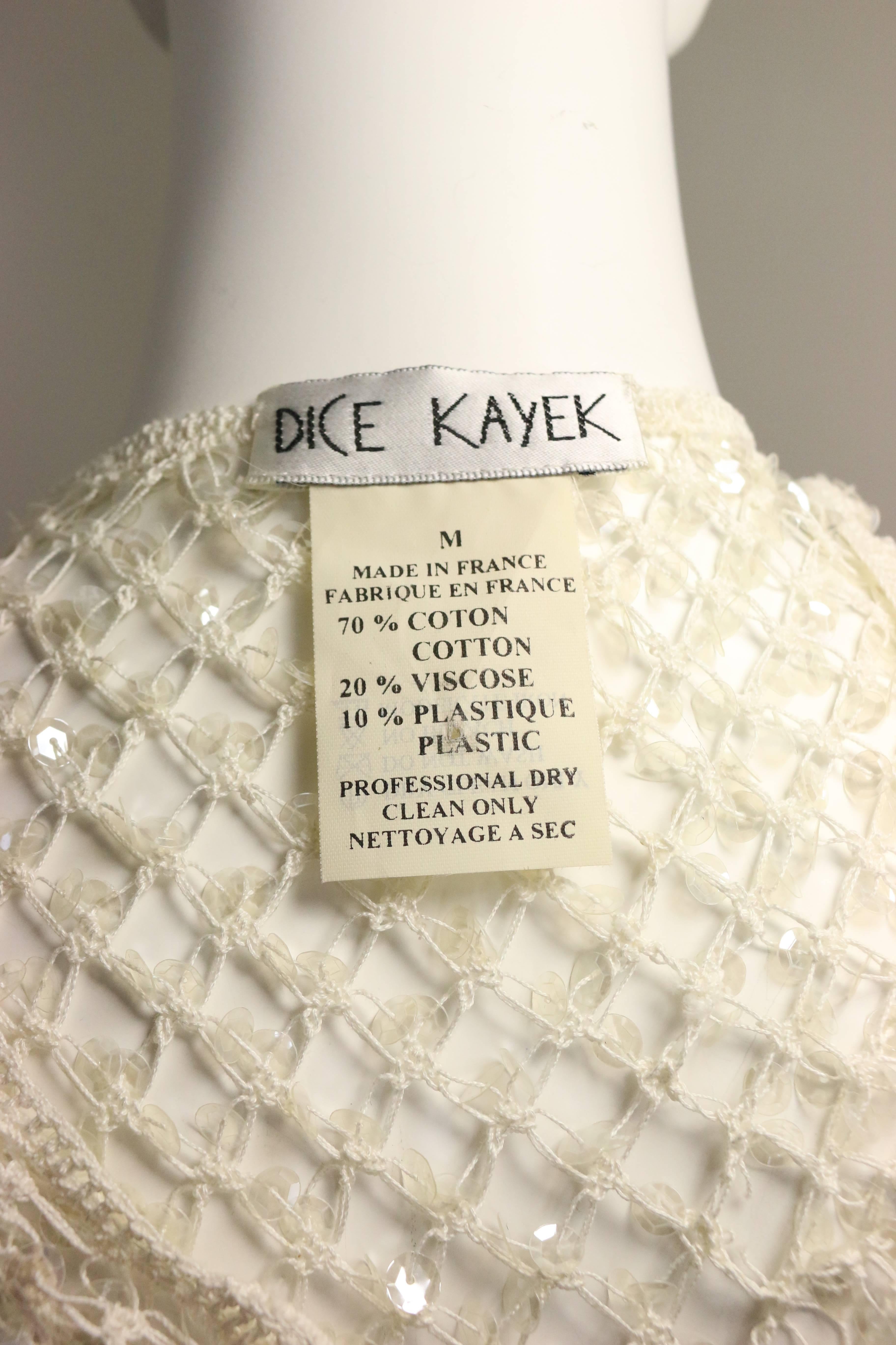 Dice Kayek White Sequin Mesh Net Cardigan  In New Condition In Sheung Wan, HK