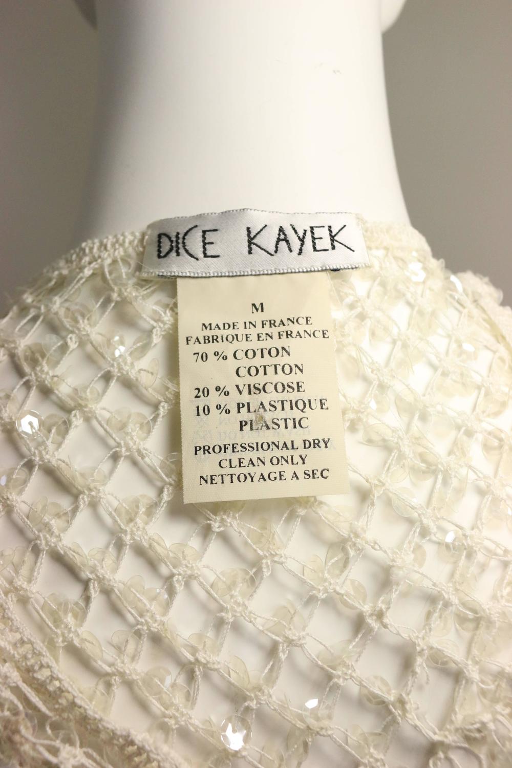 Dice Kayek White Sequin Mesh Net Cardigan For Sale at 1stdibs