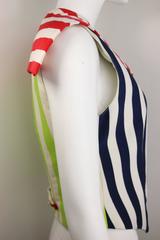 Versus By Gianni Versace Colour Blocked Stripes Cropped Vest