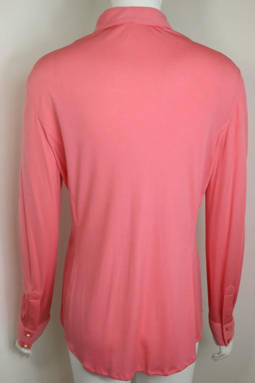 Women's 90s Chanel Pink Silk Shirt  For Sale