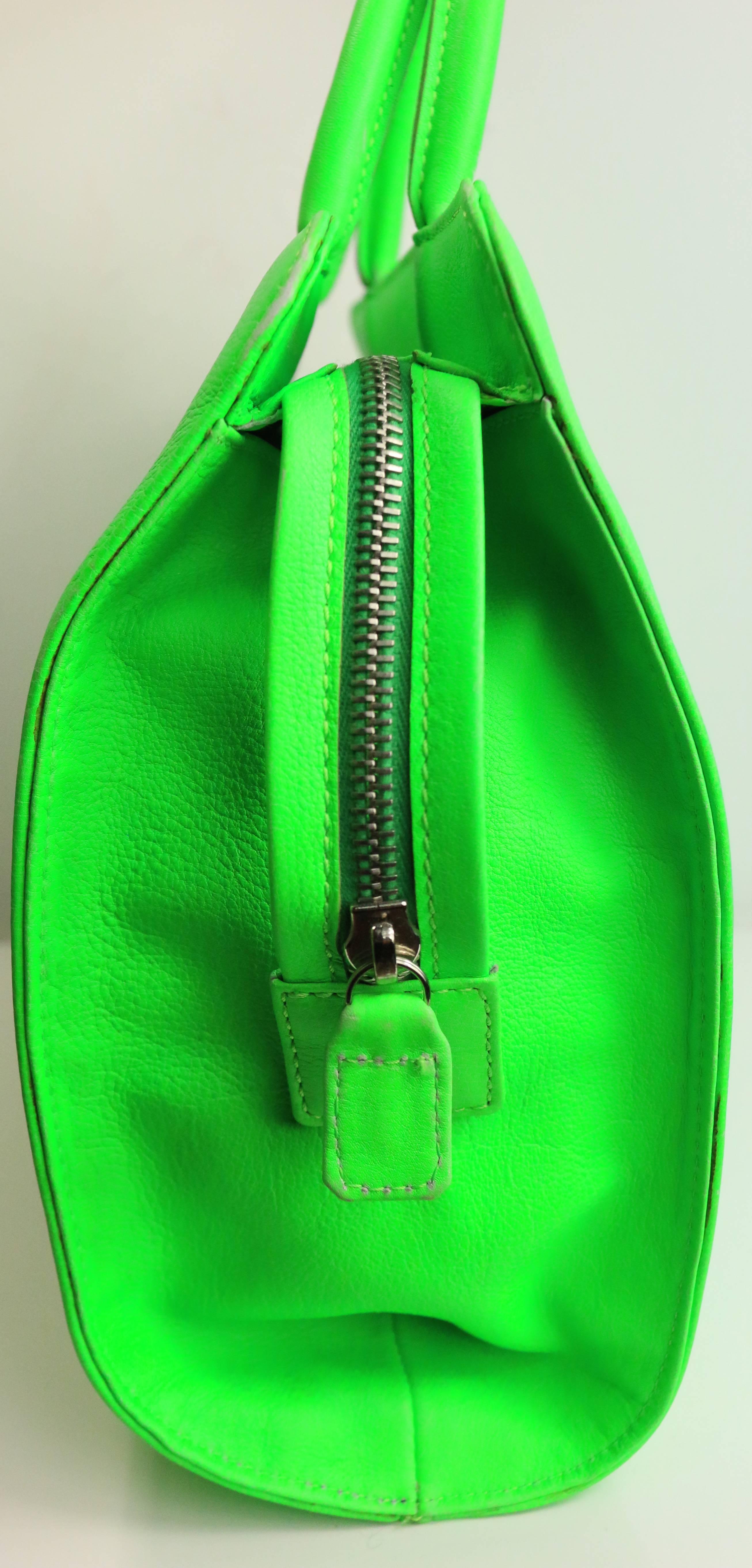 neon green handbag