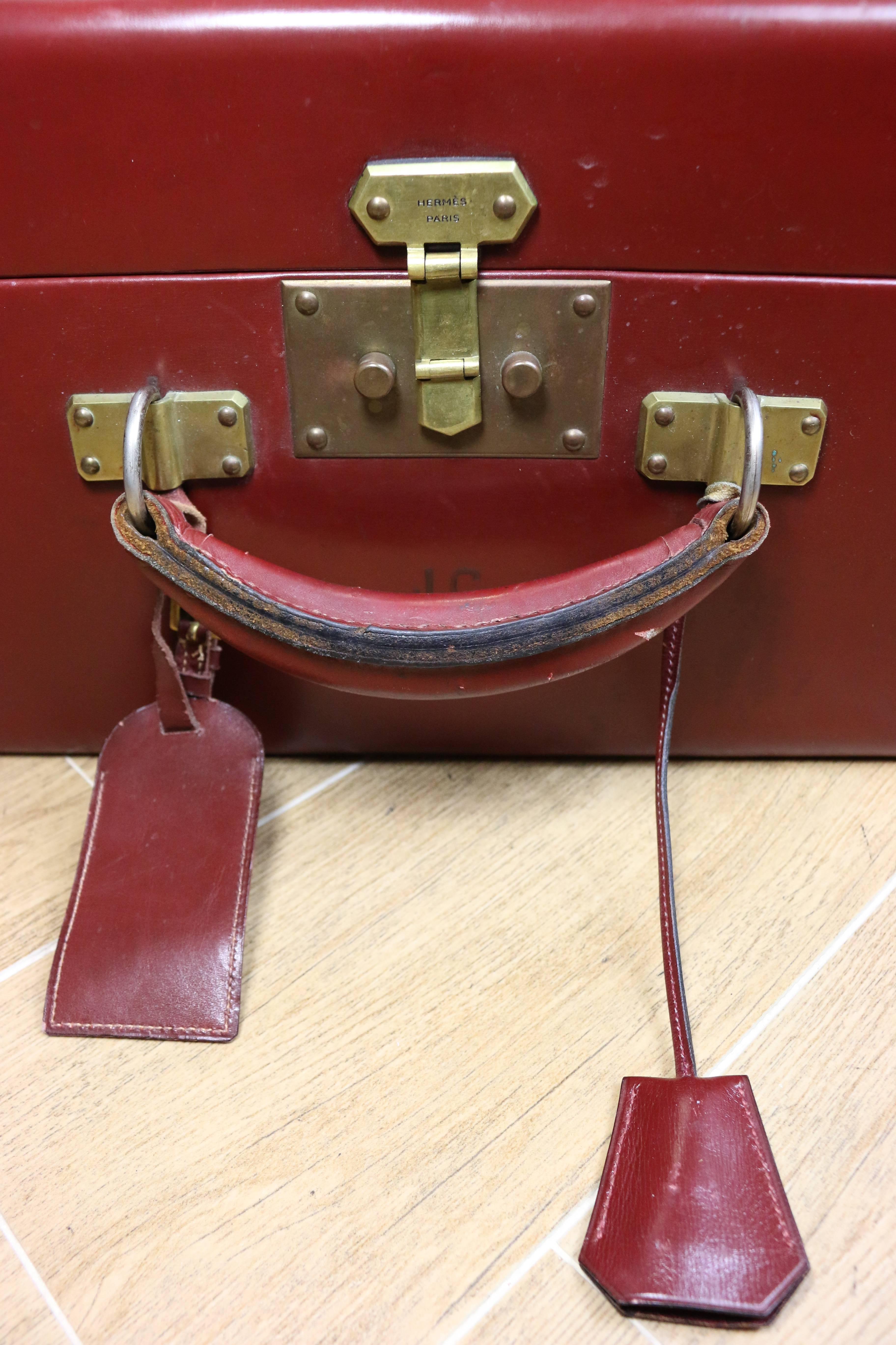 Hermes Red Box Calfskin Leather Trunk  1