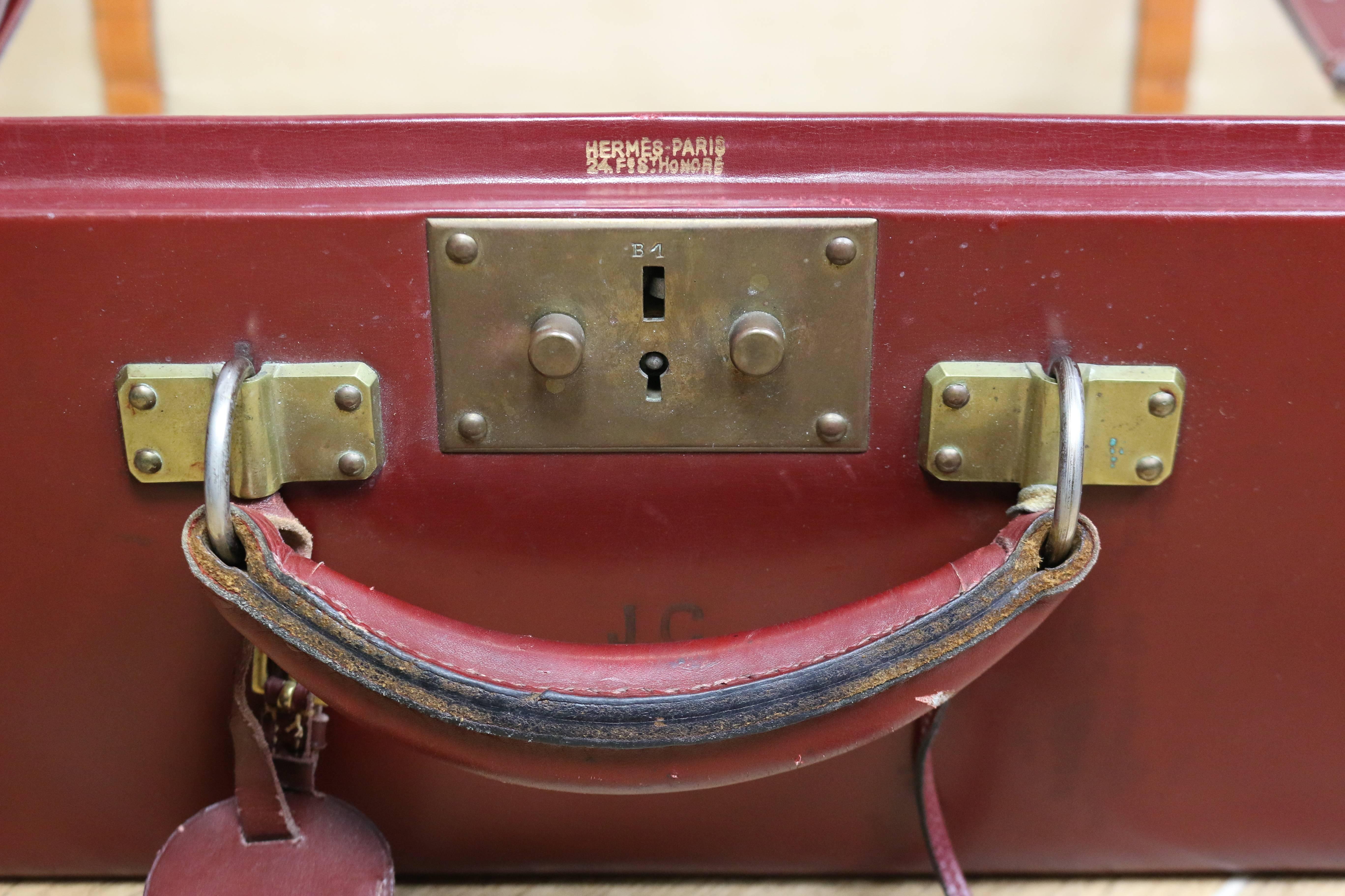 Hermes Red Box Calfskin Leather Trunk  In Excellent Condition In Sheung Wan, HK