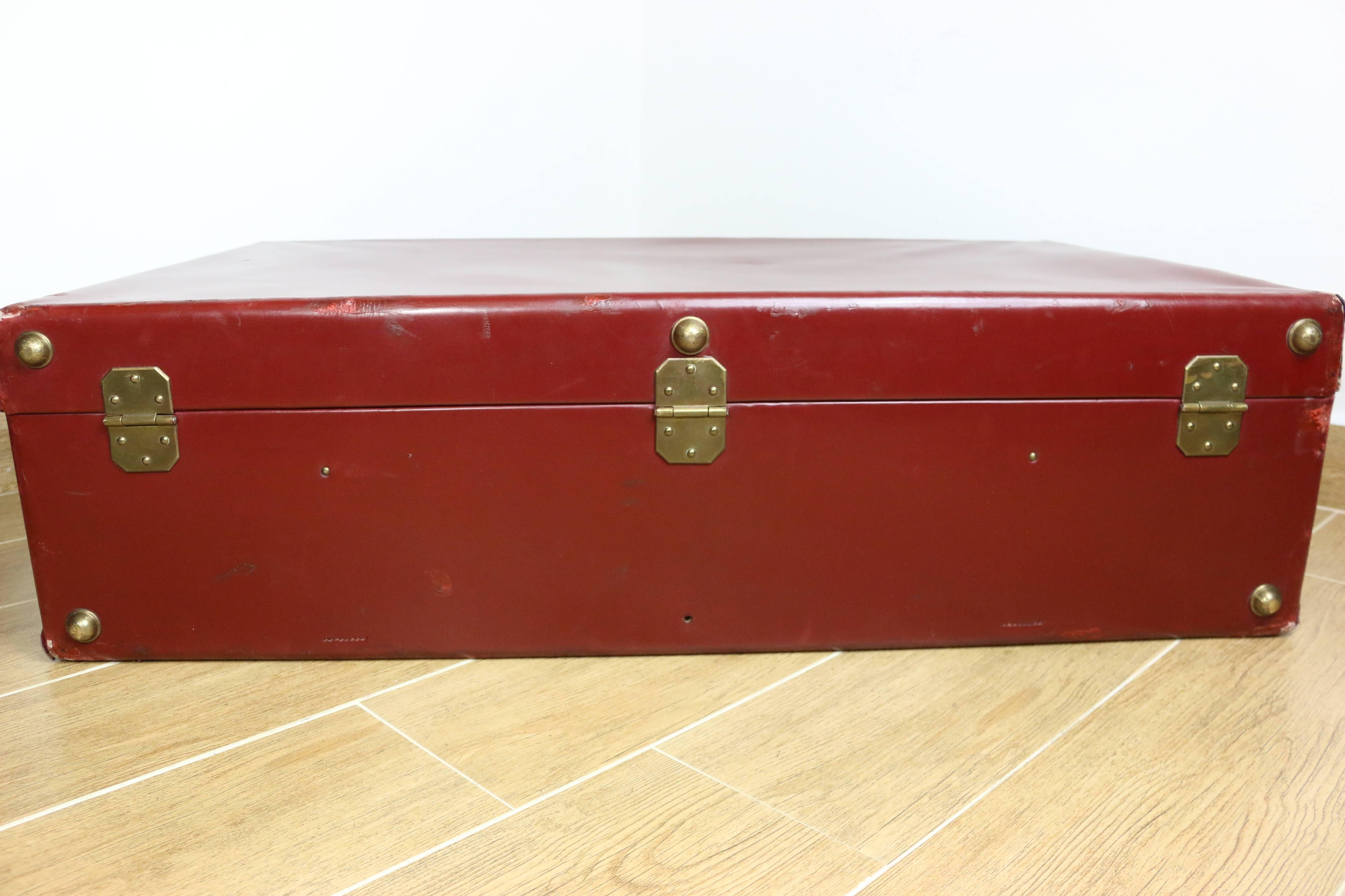 Hermes Red Box Calfskin Leather Trunk  4
