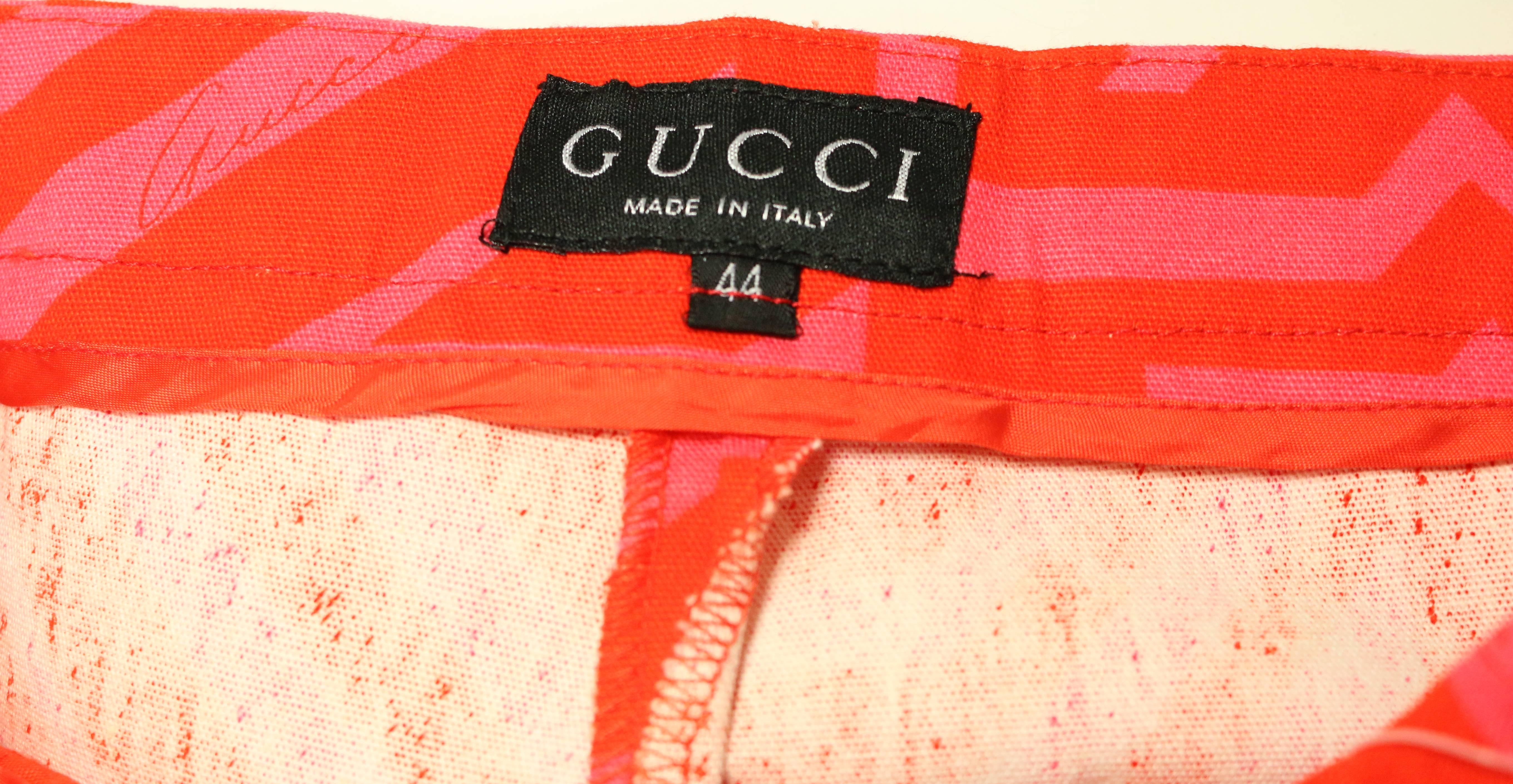 Red Tom Ford For Gucci Colour Printed Pants