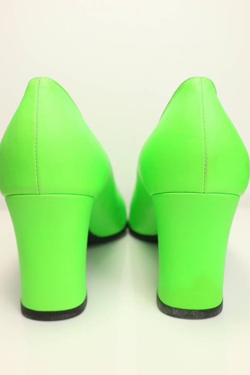 versace green high heels