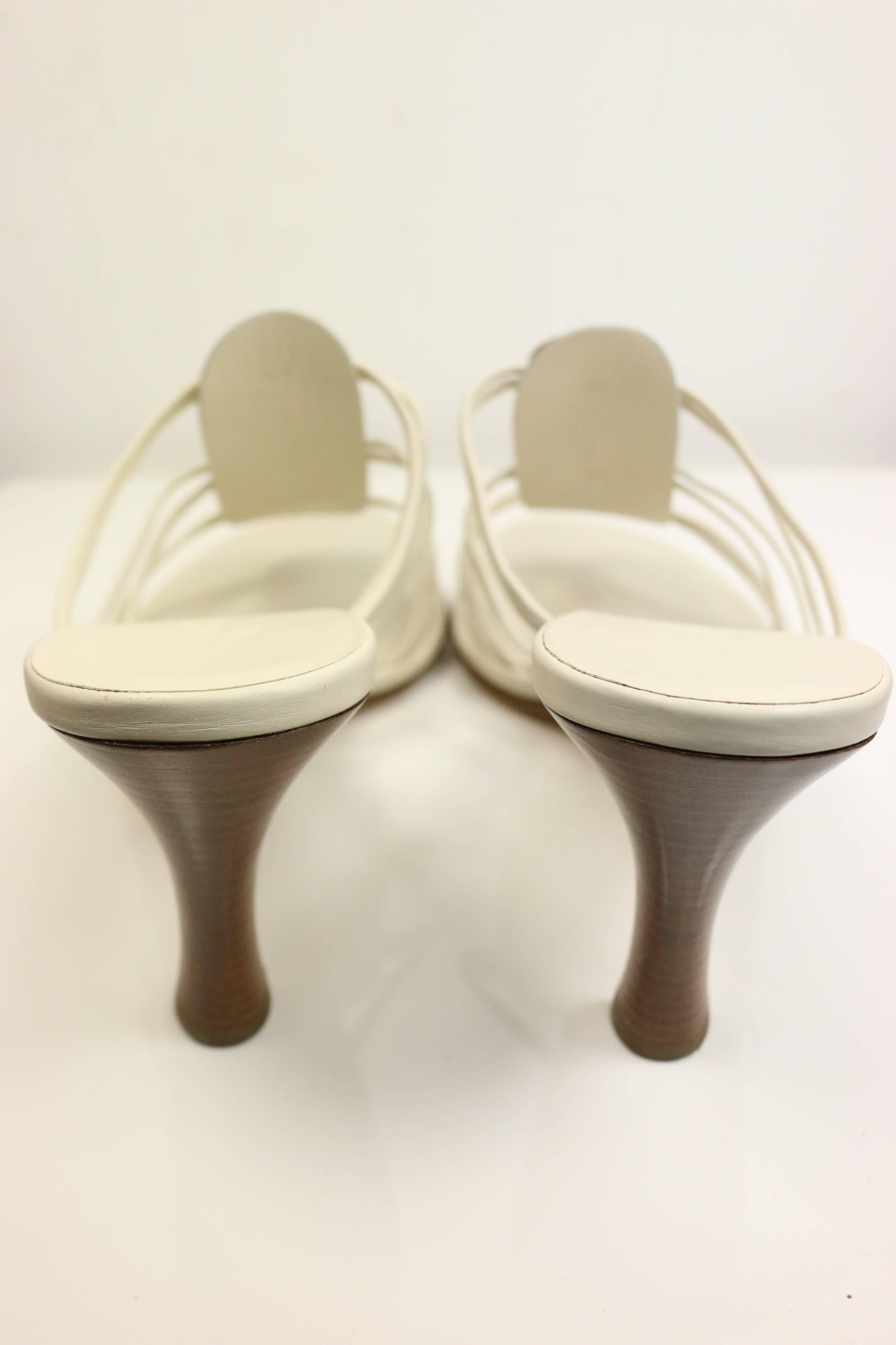Chanel Sand Beige Leather Sandals  In Excellent Condition In Sheung Wan, HK