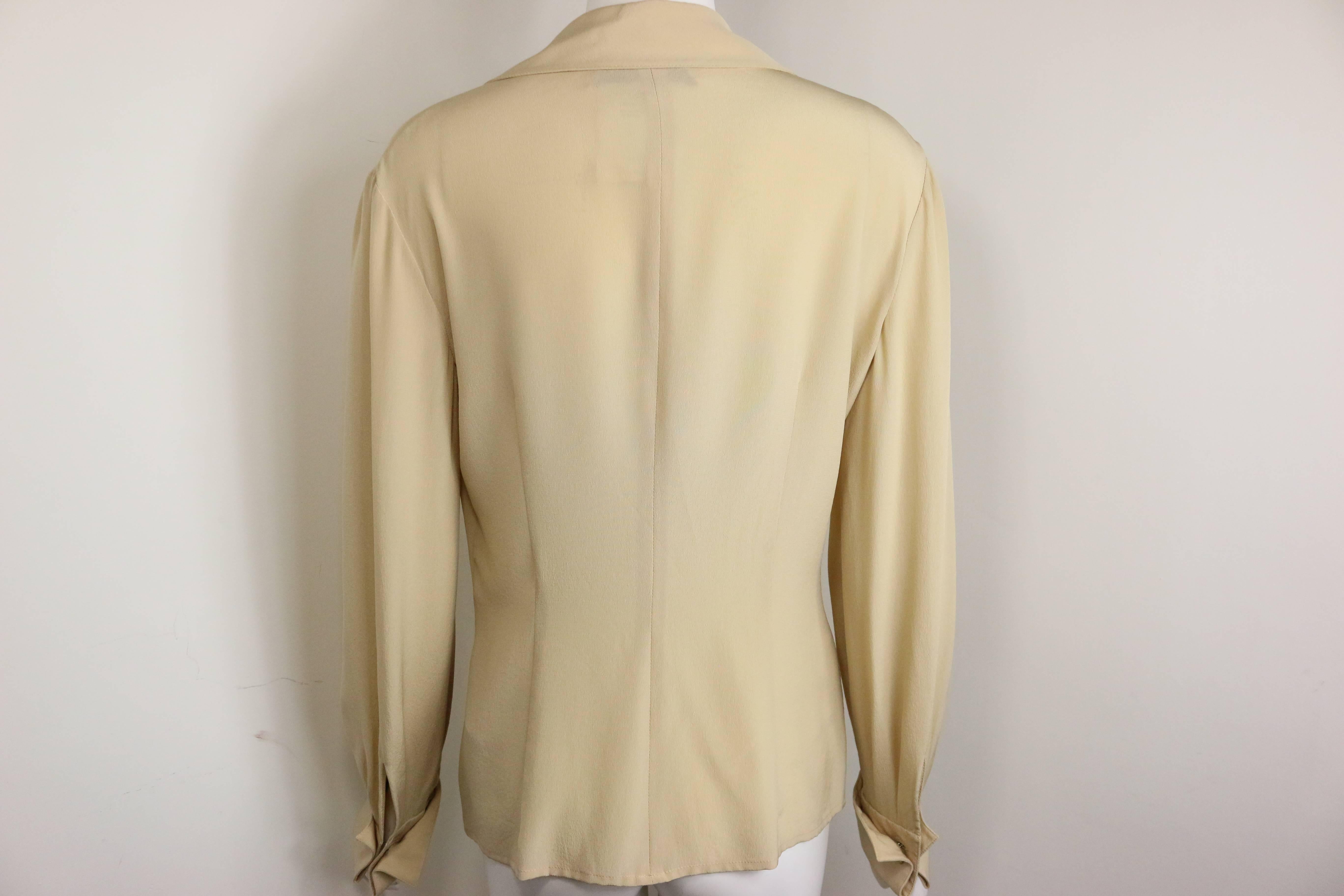 Valentino Beige Silk Blouse Shirt  In Excellent Condition In Sheung Wan, HK