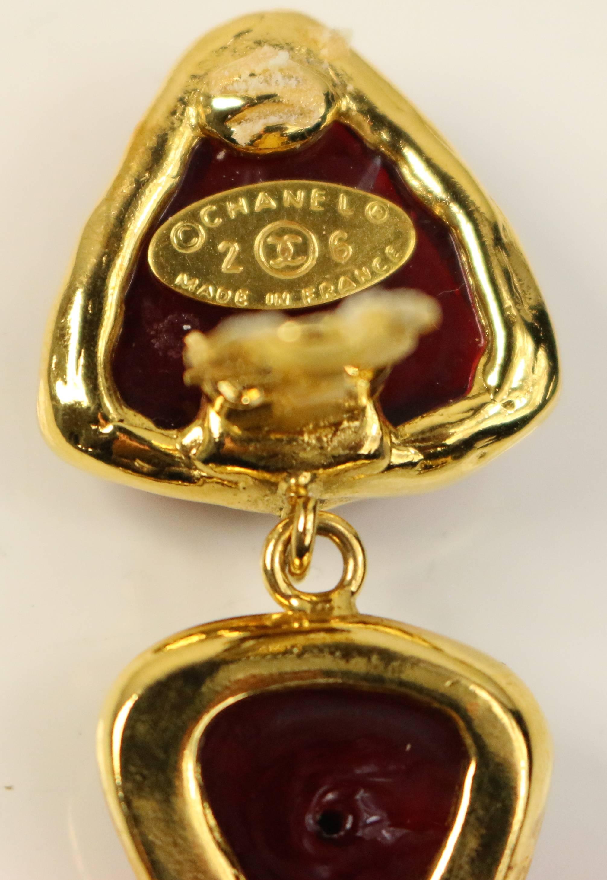 burgundy clip on earrings