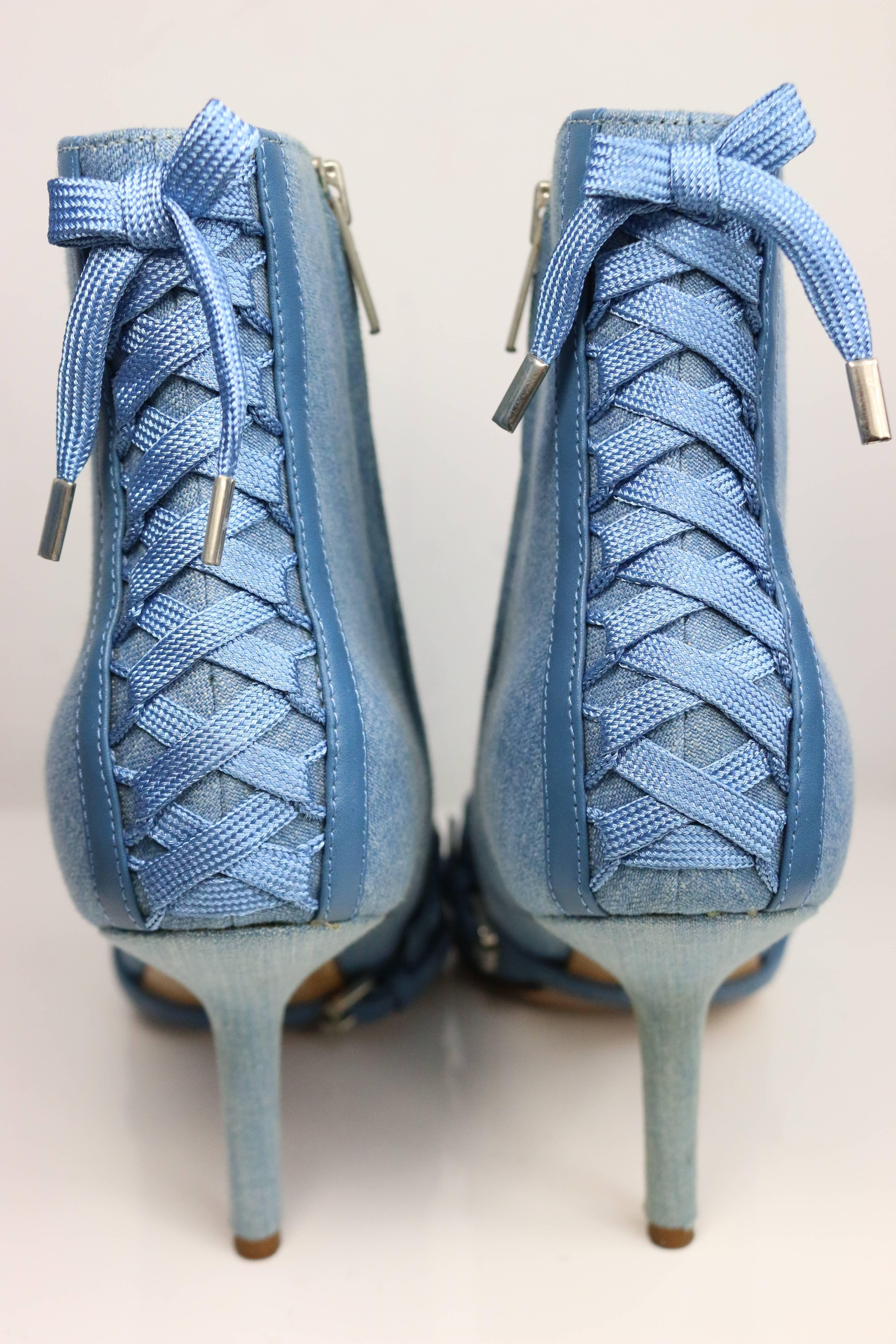 denim dior heels