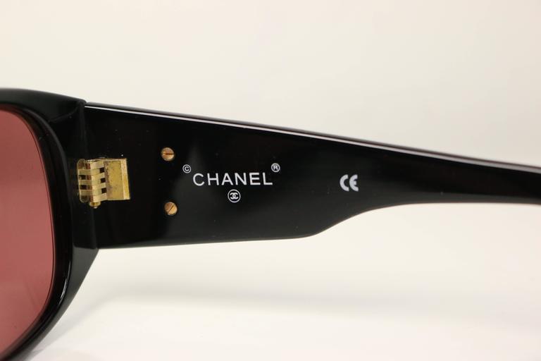 CHANEL, Accessories, Chanel Black Acetate Square Sunglasses
